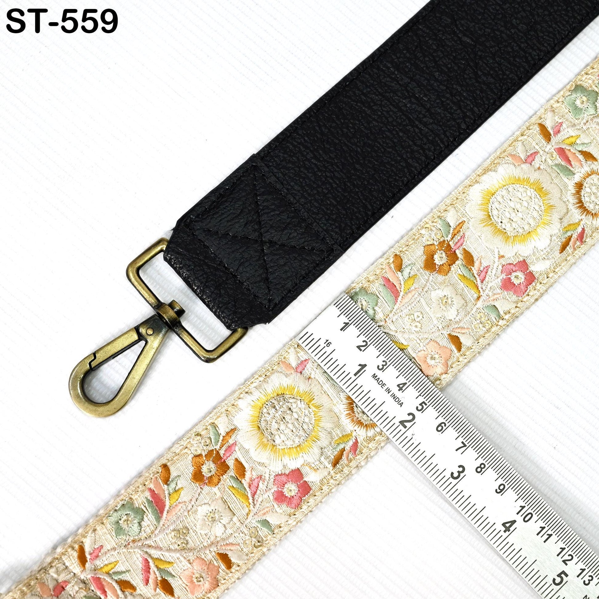 Replacement Crossbody Leather Handbag Boho Bag Strap Gift for Brother Shoulder Strap Purses Embroidery Black Adjustable Strap Christmas Gift