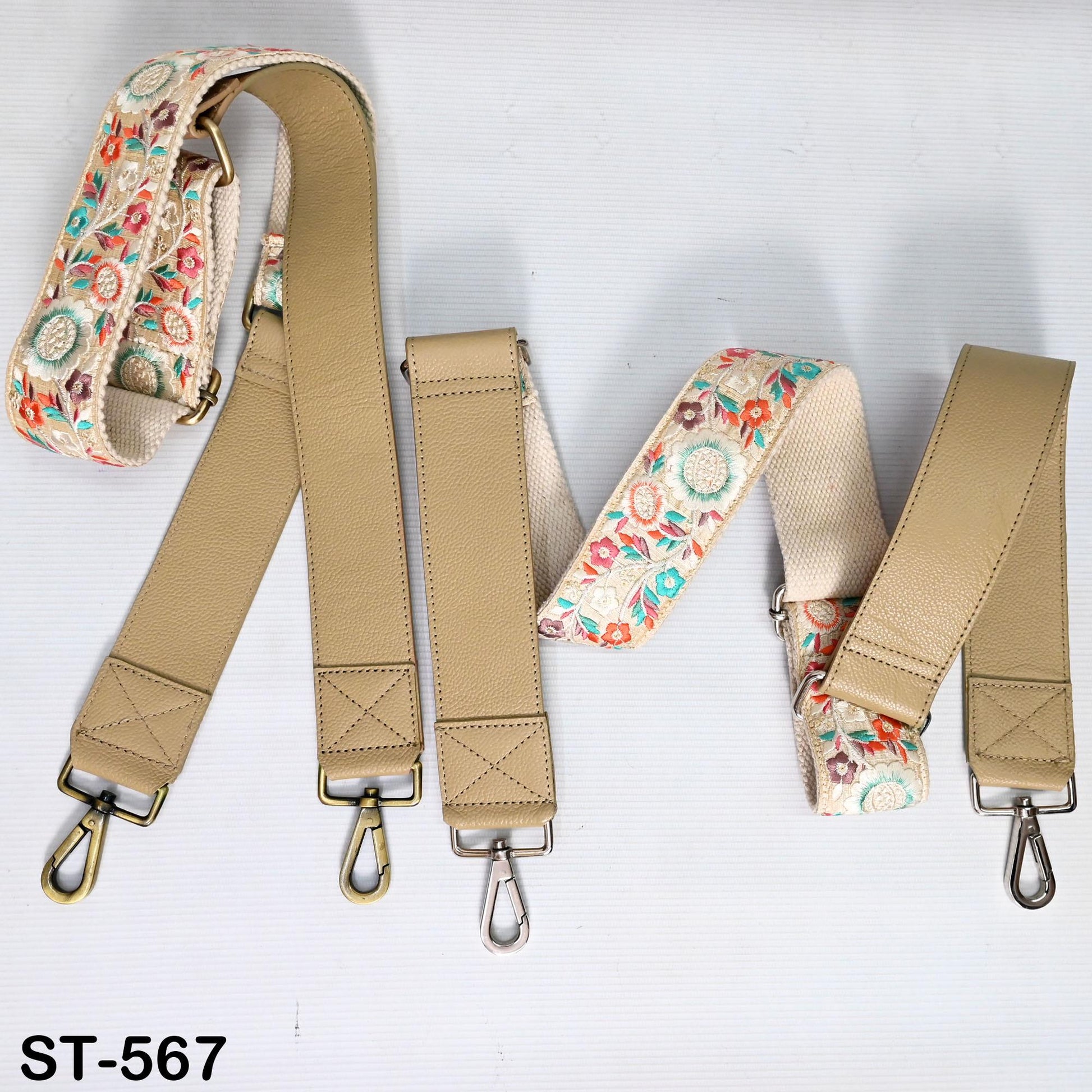 Replacement Leather Handbag Boho Bag Strap Camera Strap Shoulder Strap Purses Embroidery Adjustable Strap Pale Taupe Christmas Gift for Mom