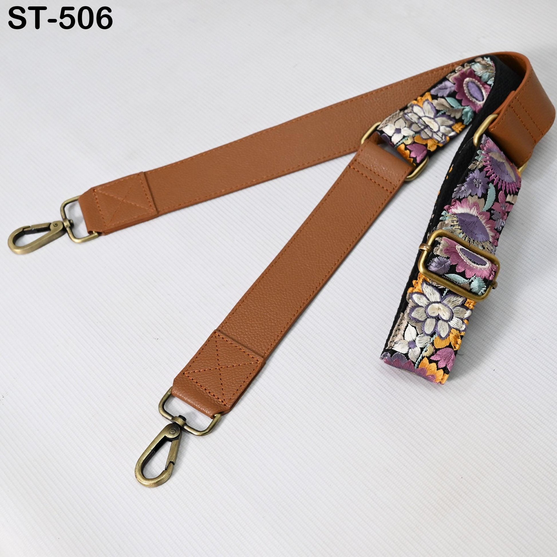 Replacement Leather Crossbody Strap Handbag Boho Bag Strap Camera Strap Purses Embroidery Brown Adjustable Strap Christmas Gift for Sister