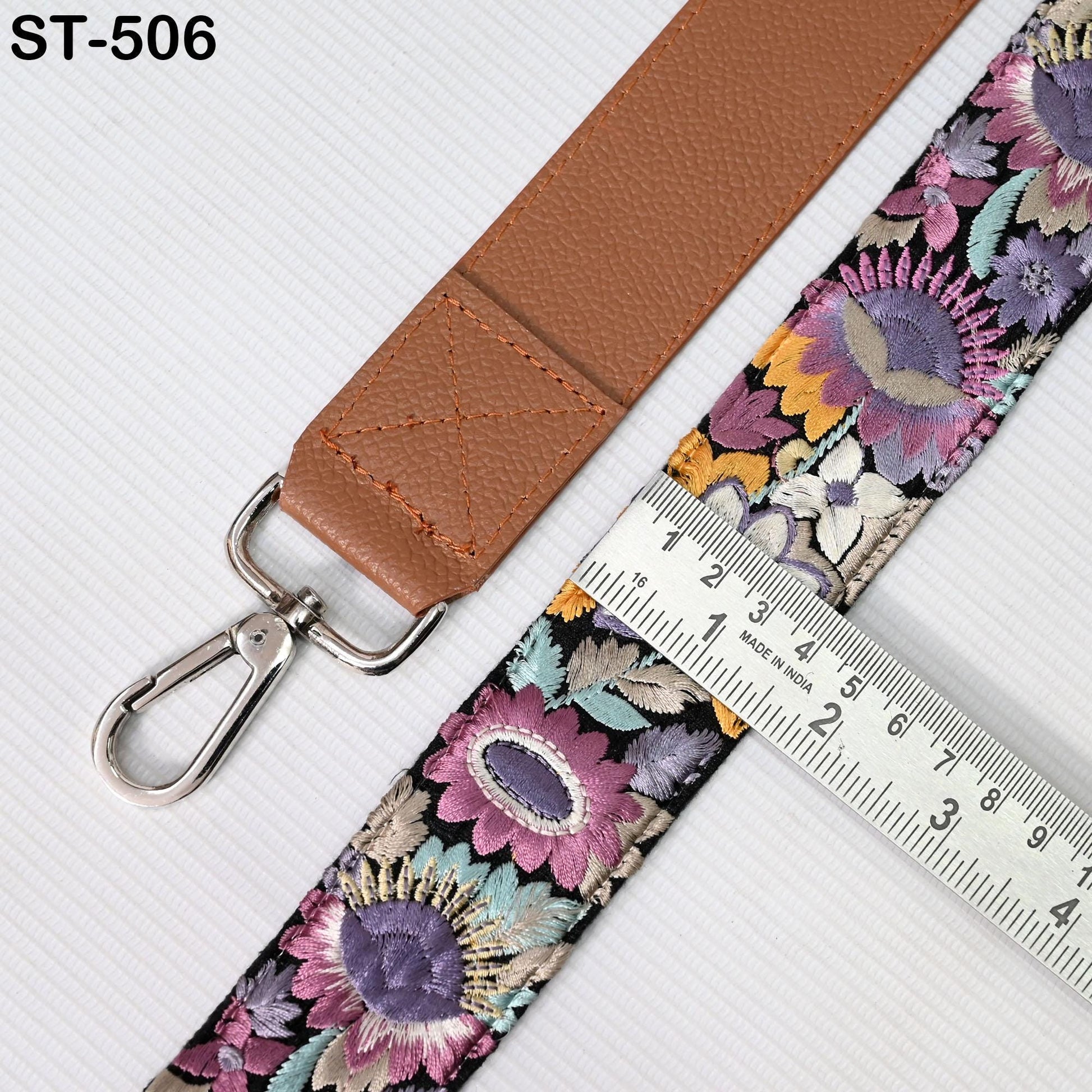 Replacement Leather Crossbody Strap Handbag Boho Bag Strap Camera Strap Purses Embroidery Brown Adjustable Strap Christmas Gift for Sister