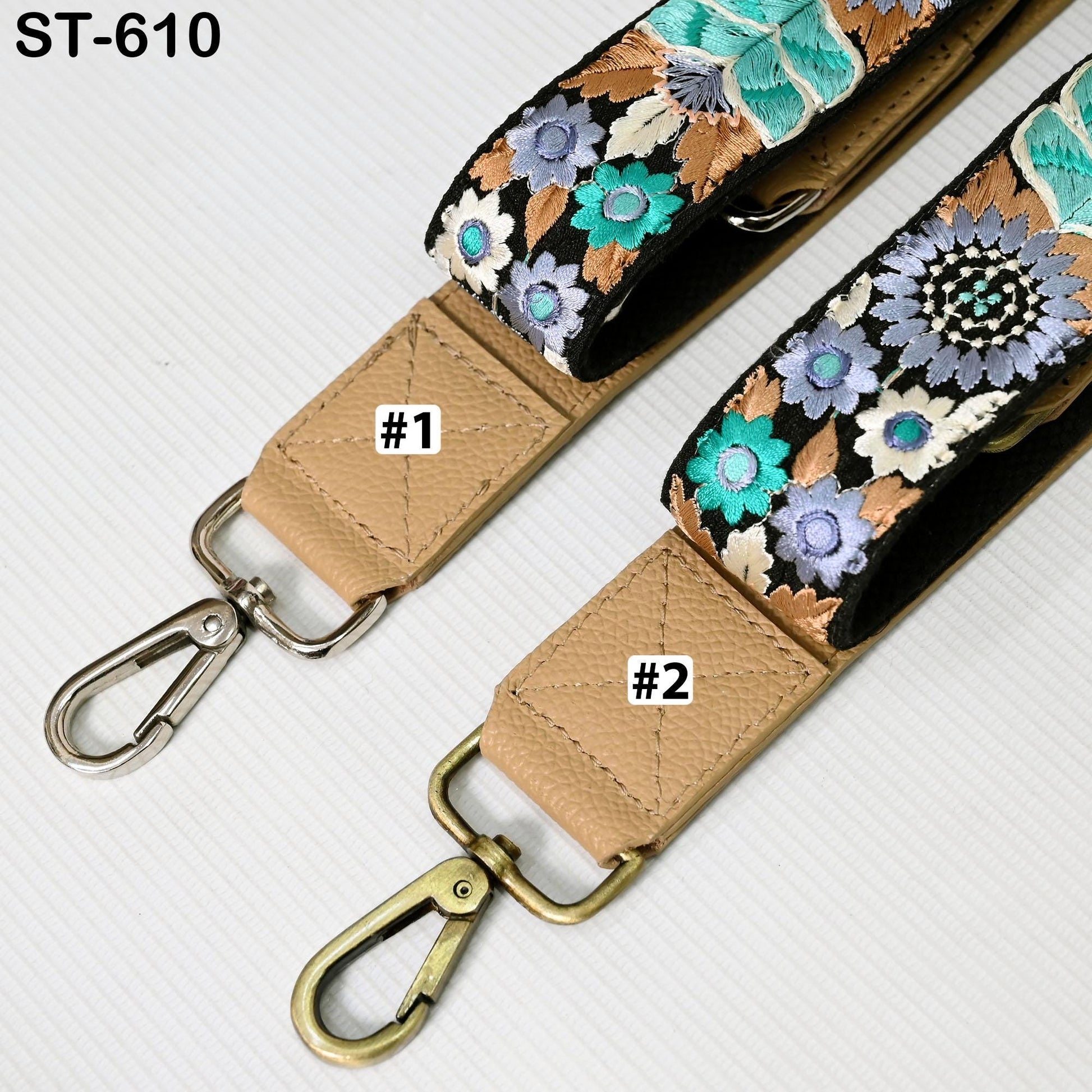 Replacement Crossbody Strap Leather Handbag Bag Adjustable Boho Gift for Father Camera Strap Shoulder Strap Purses Embroidery Pale Taupe