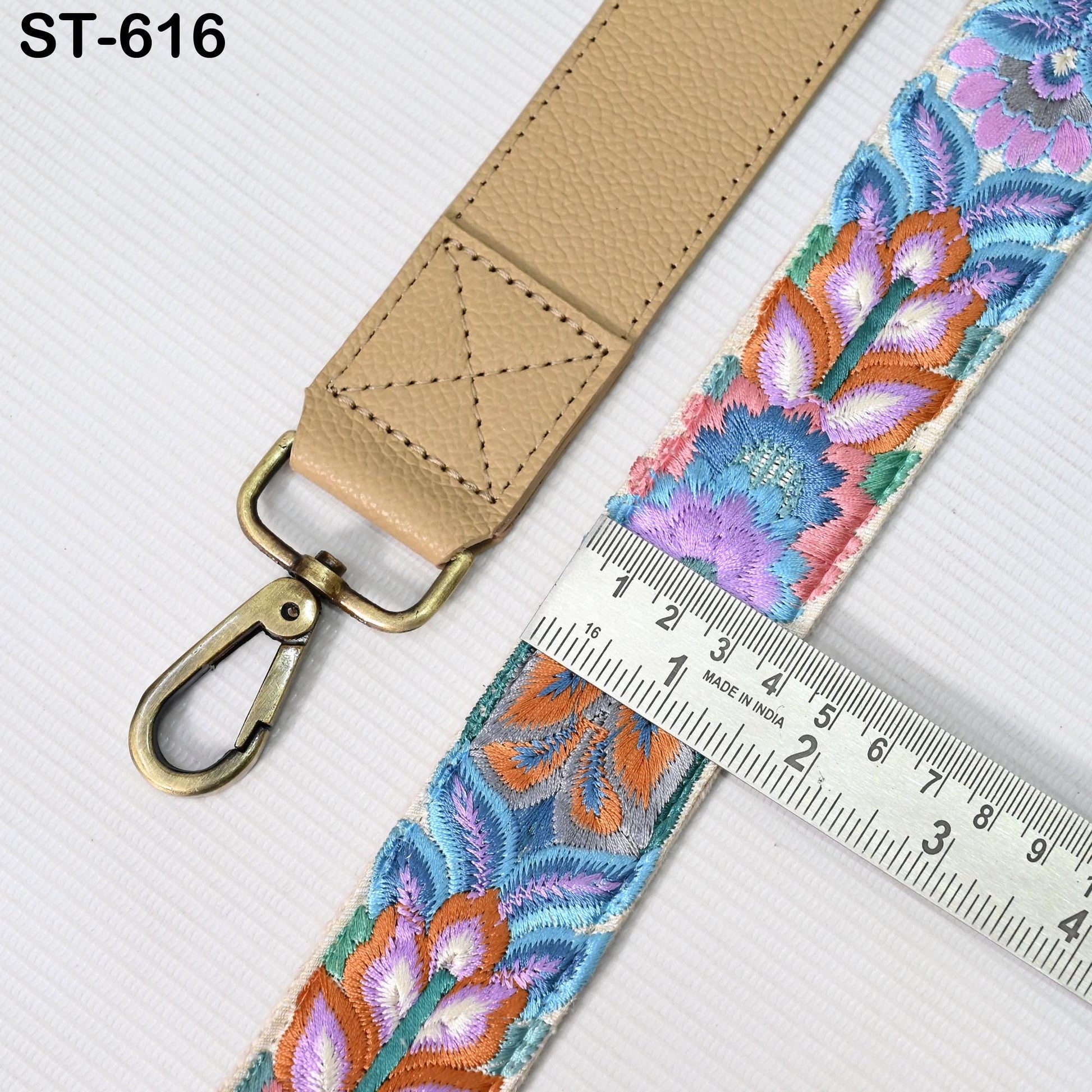 Replacement Leather Crossbody Strap Handbag Boho Bag Strap Camera Strap Purses Embroidery Pale Taupe Adjustable Strap Birthday Gift Father