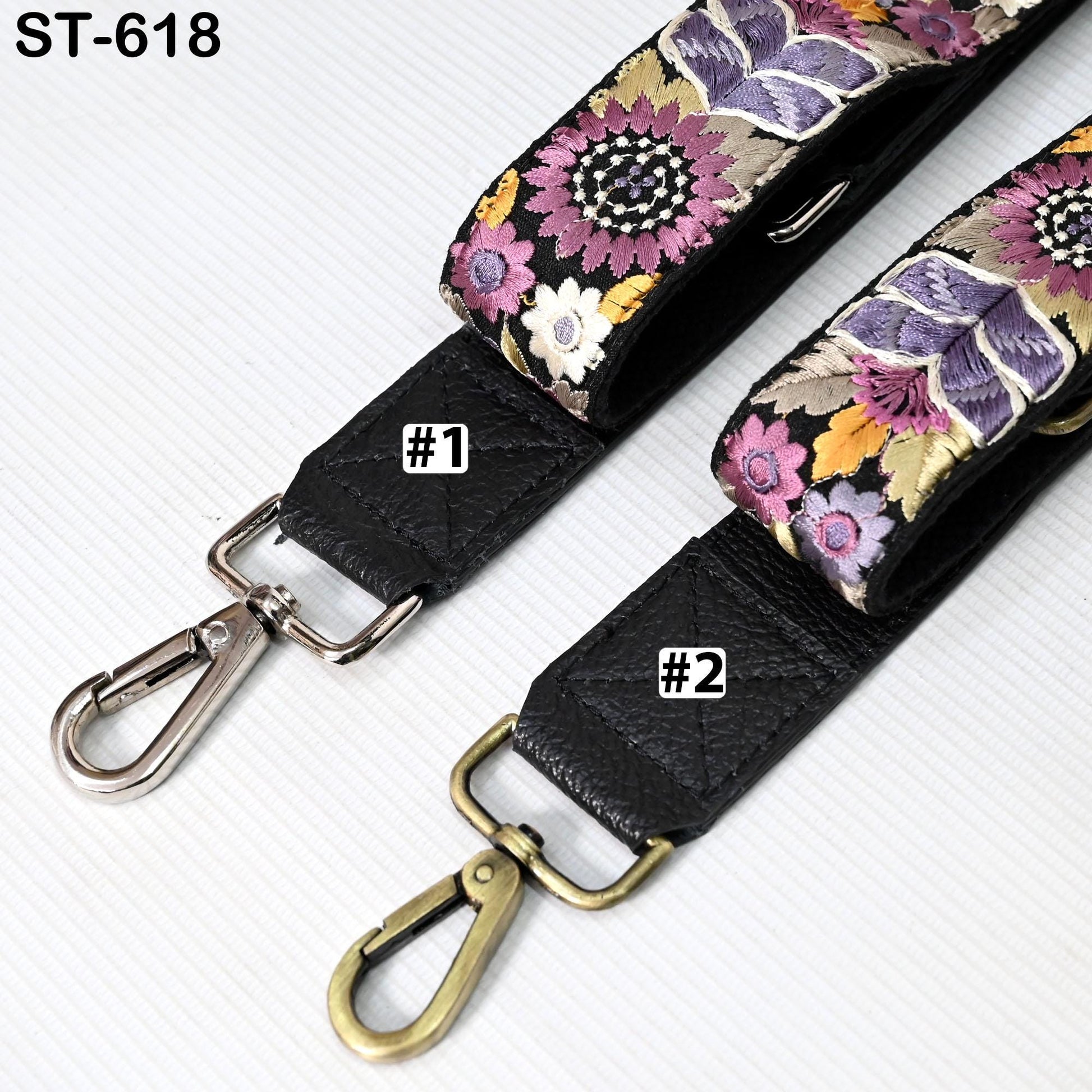 Crossbody Strap Replacement Black Leather Handbag Boho Messanger Bag Adjustable Strap Purses, Laptop Bags Embroidery Christmas Gift Mother