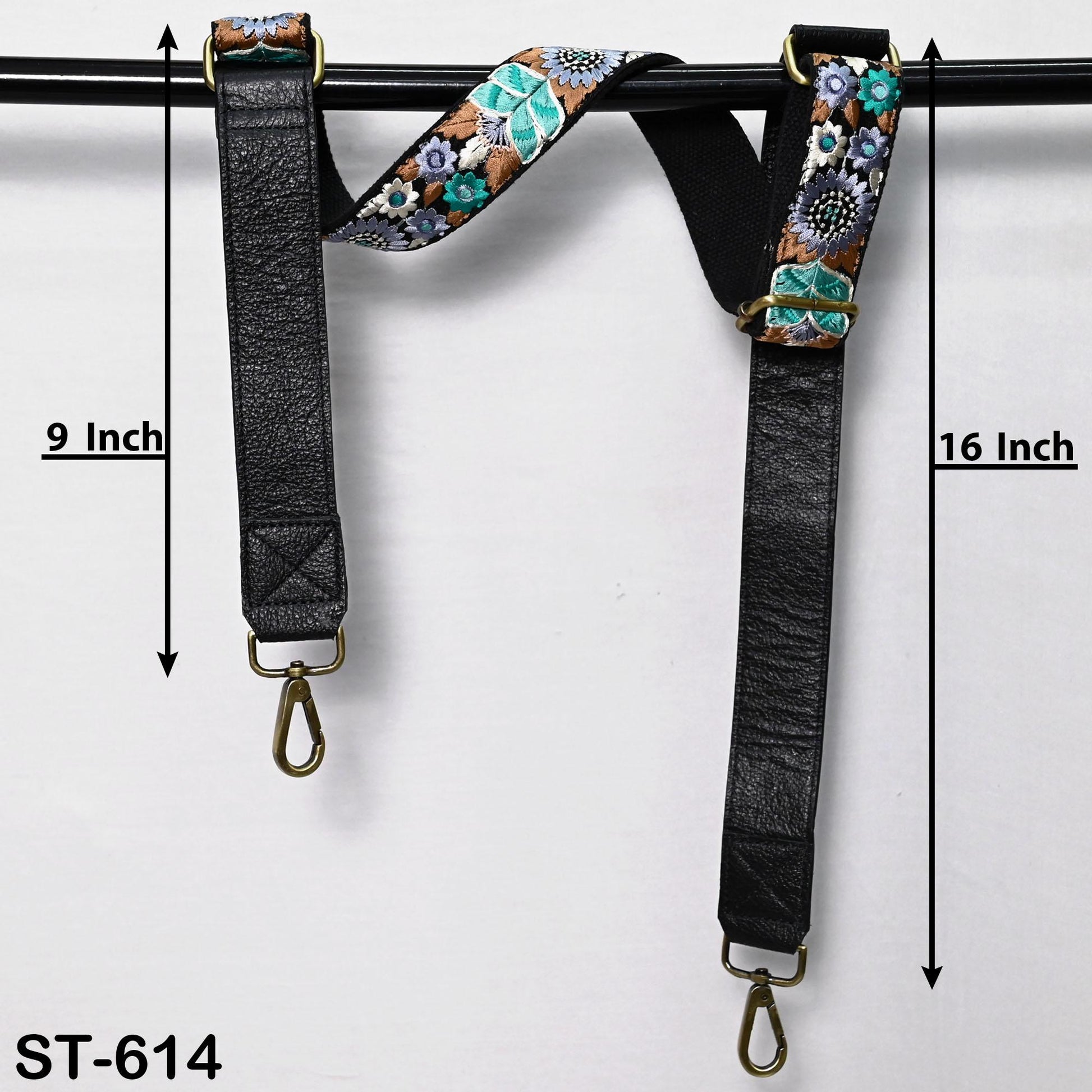 Crossbody Strap Replacement Black Leather Handbag Boho Messanger Bag Adjustable Strap Purses, Laptop Bags Embroidery Christmas Gift Mother