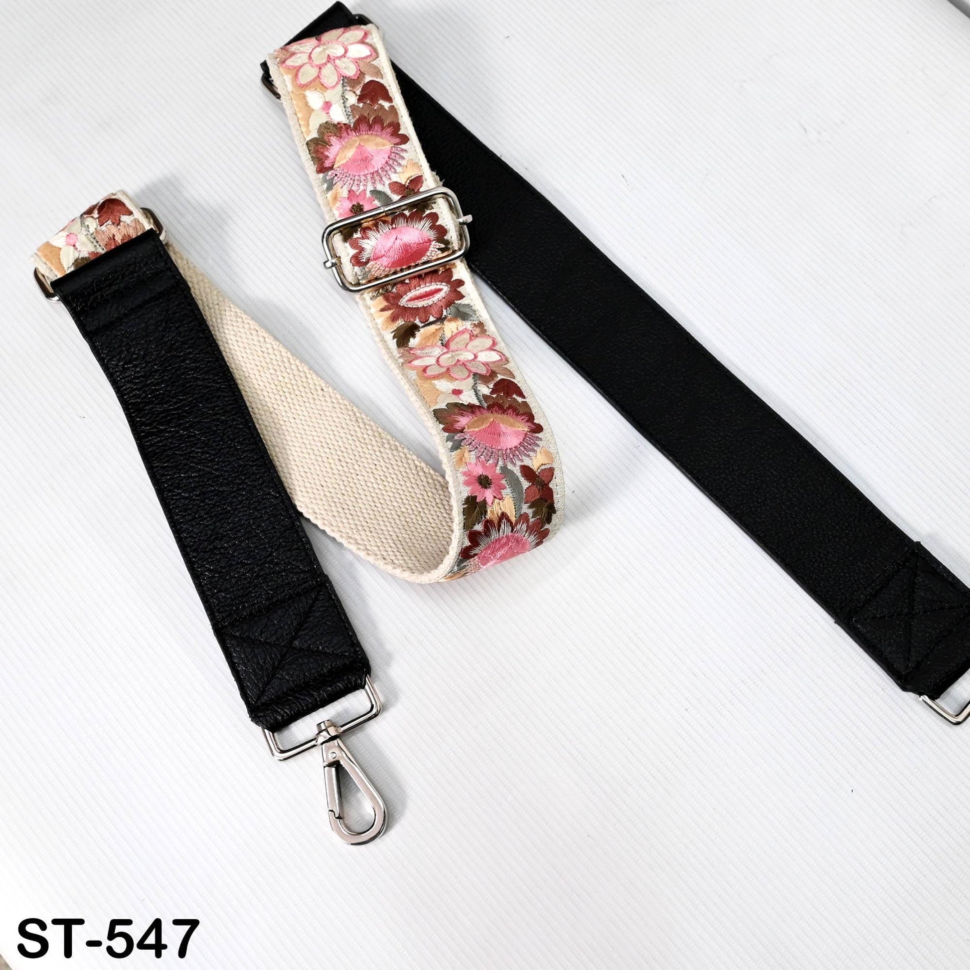 Replacement Crossbody Leather Handbag Boho Bag Strap Gift for Daughter Shoulder Strap Purses Embroidery Black Adjustable Strap Christmas