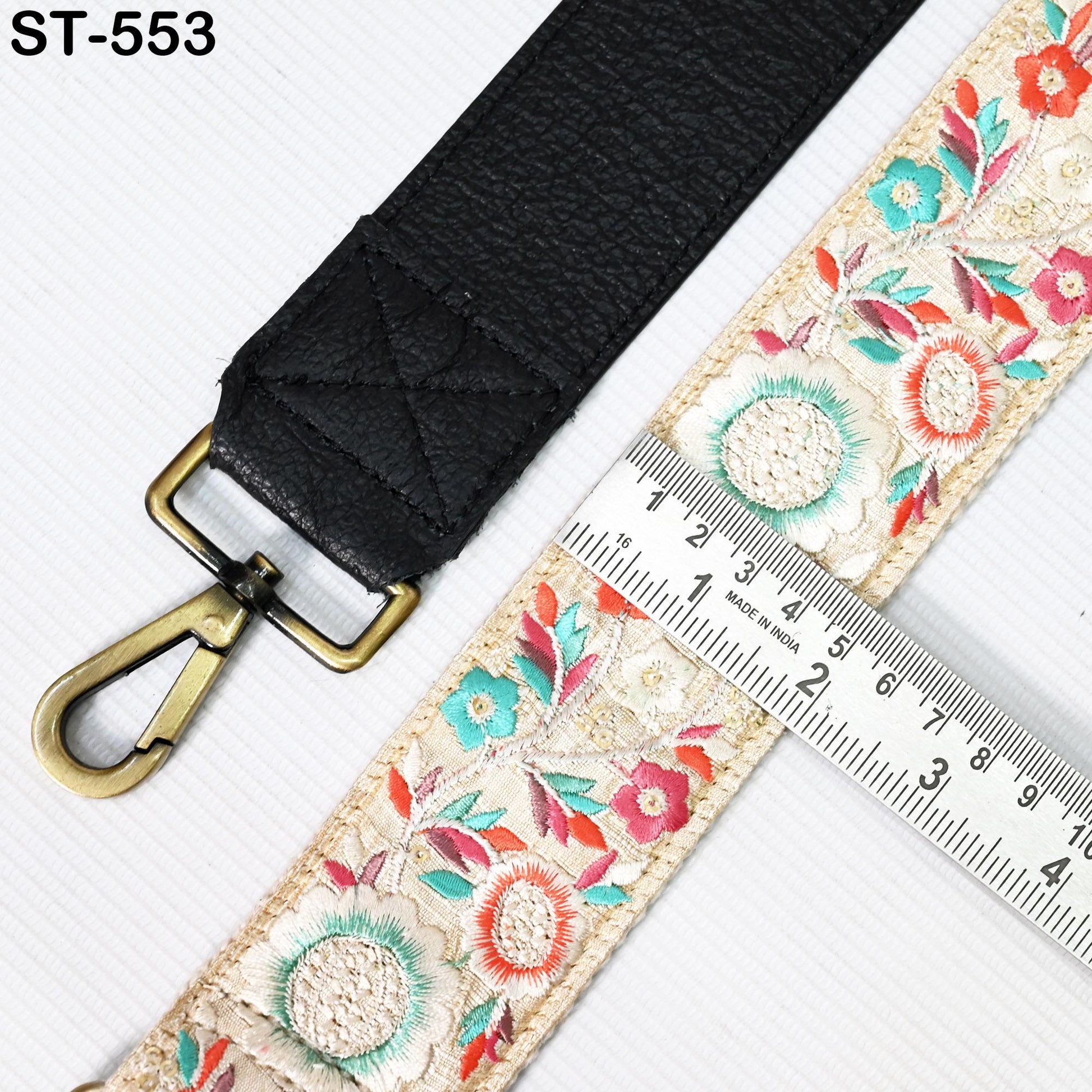 Replacement Crossbody Leather Handbag Boho Bag Strap Gift for Sister Shoulder Strap Purses Embroidery Black Adjustable Strap Christmas Gift