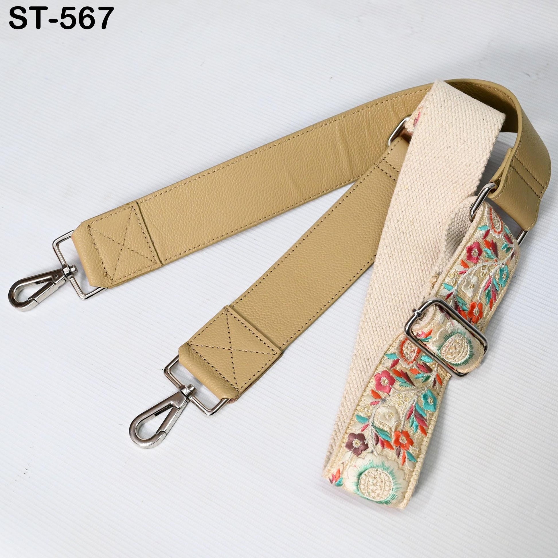 Replacement Leather Handbag Boho Bag Strap Camera Strap Shoulder Strap Purses Embroidery Adjustable Strap Pale Taupe Christmas Gift for Mom