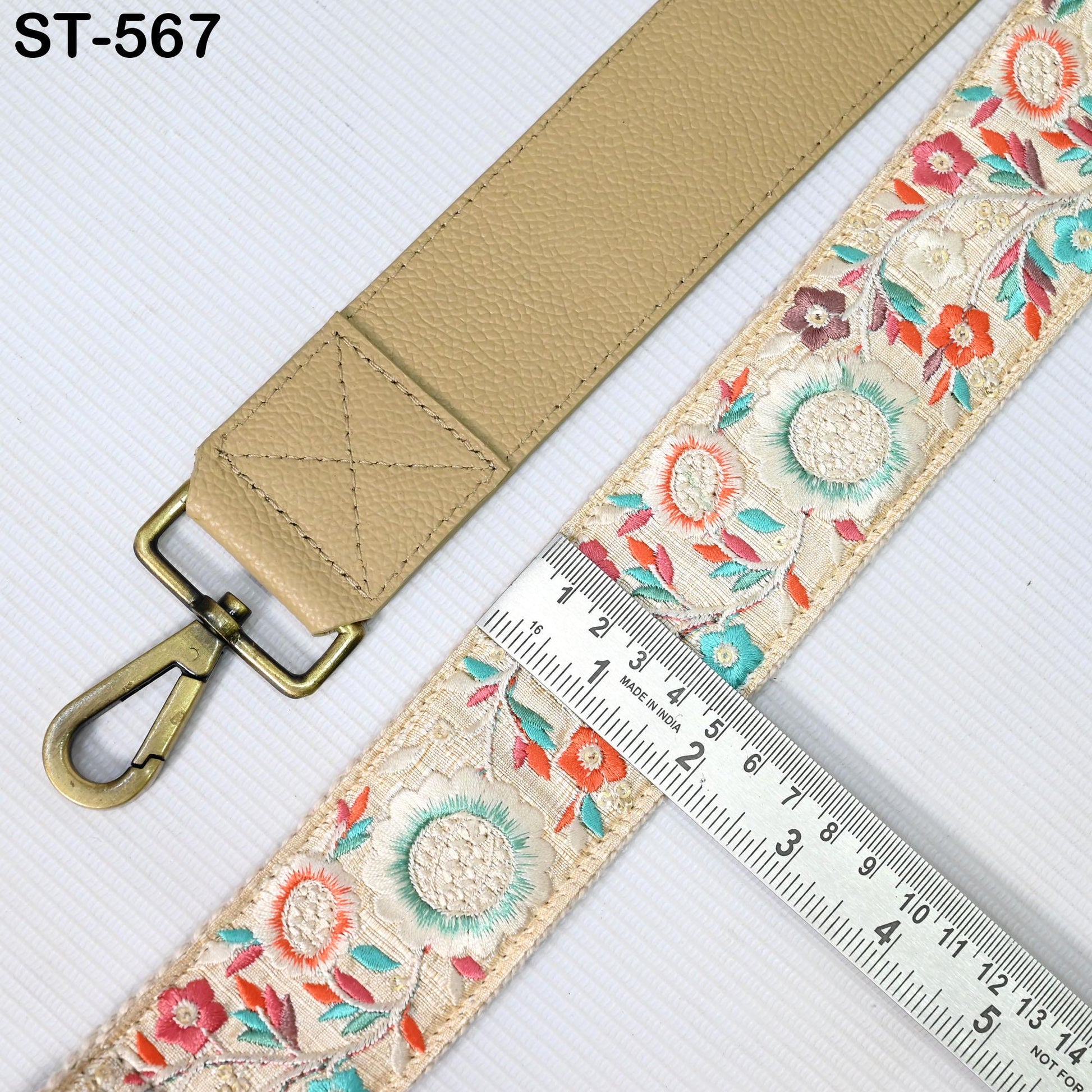 Replacement Leather Handbag Boho Bag Strap Camera Strap Shoulder Strap Purses Embroidery Adjustable Strap Pale Taupe Christmas Gift for Mom