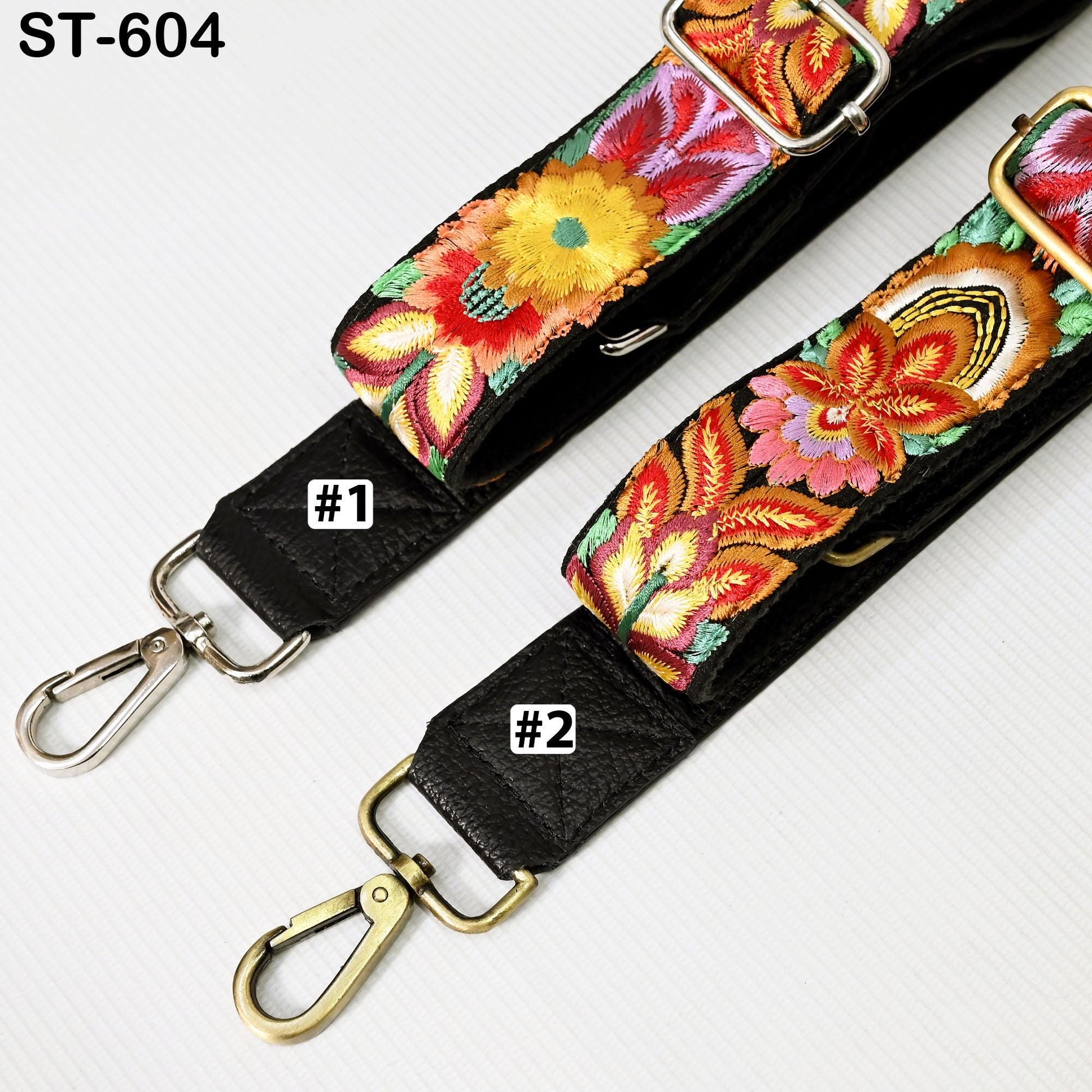 Replacement Crossbody Leather Handbag Boho Bag Strap Gift for Sister Shoulder Strap Purses Embroidery Black Adjustable Strap Christmas