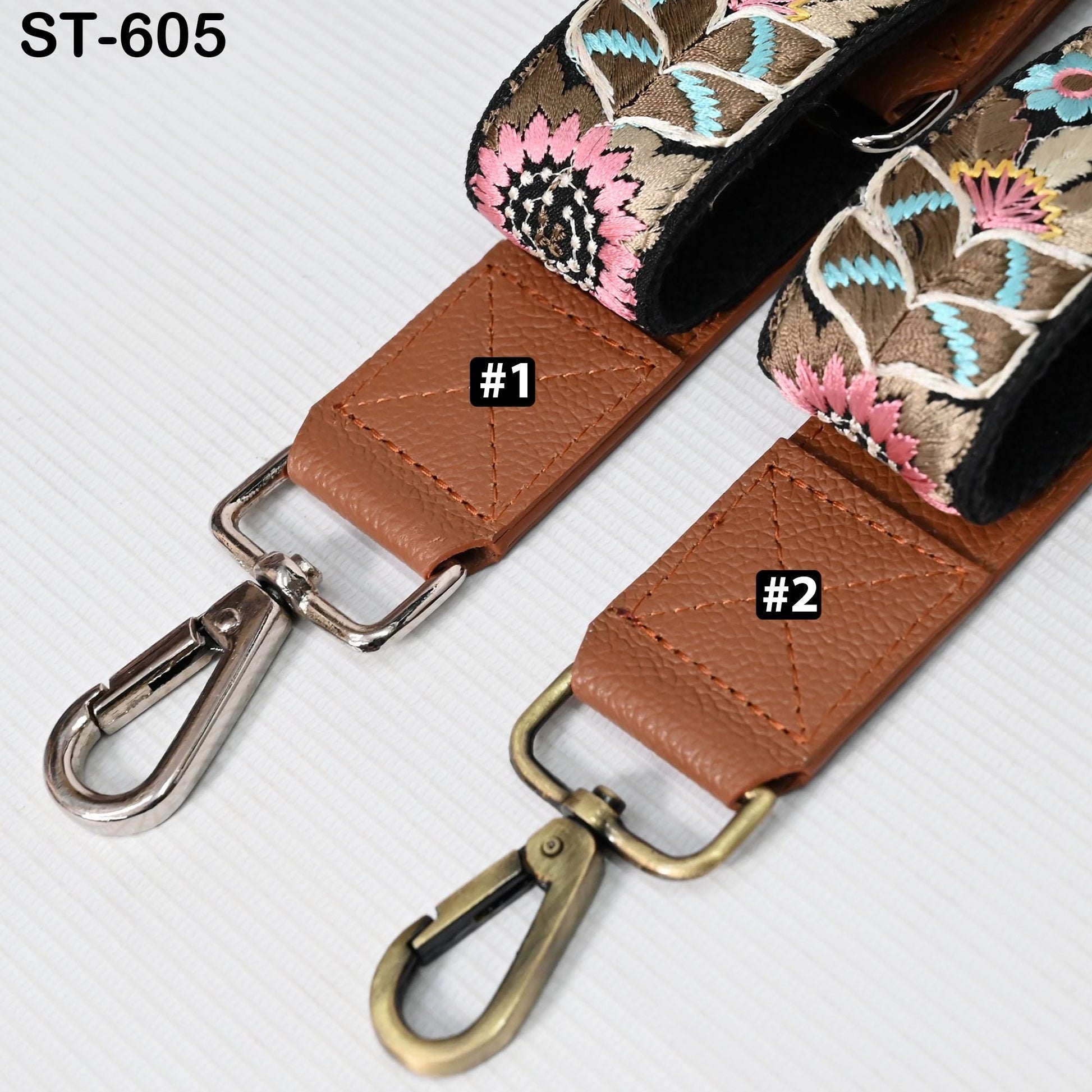 Replacement Leather Crossbody Strap Handbag Boho Bag Strap Camera Strap Purses Embroidery Brown Adjustable Strap Christmas Gift for Sister