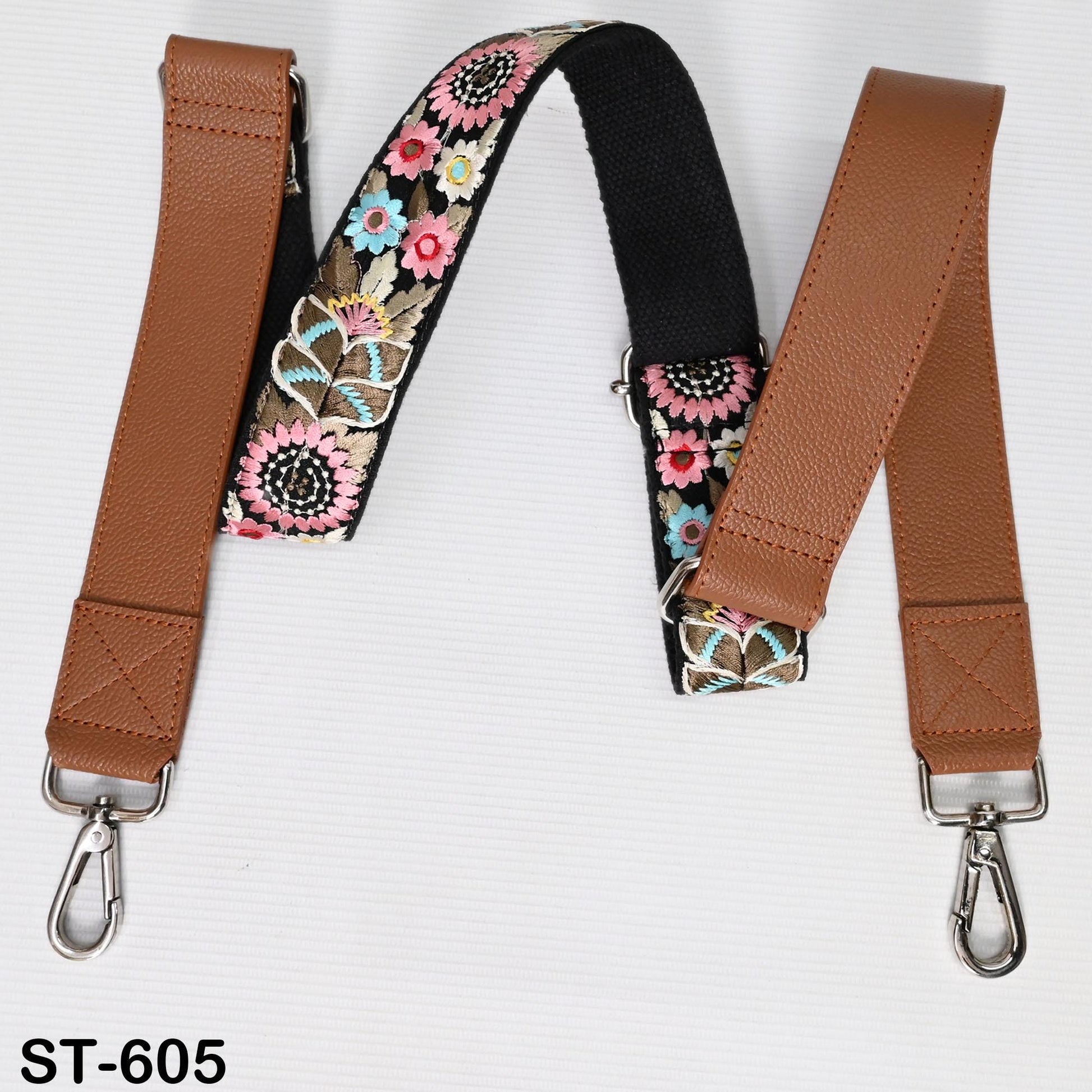 Replacement Leather Crossbody Strap Handbag Boho Bag Strap Camera Strap Purses Embroidery Brown Adjustable Strap Christmas Gift for Sister