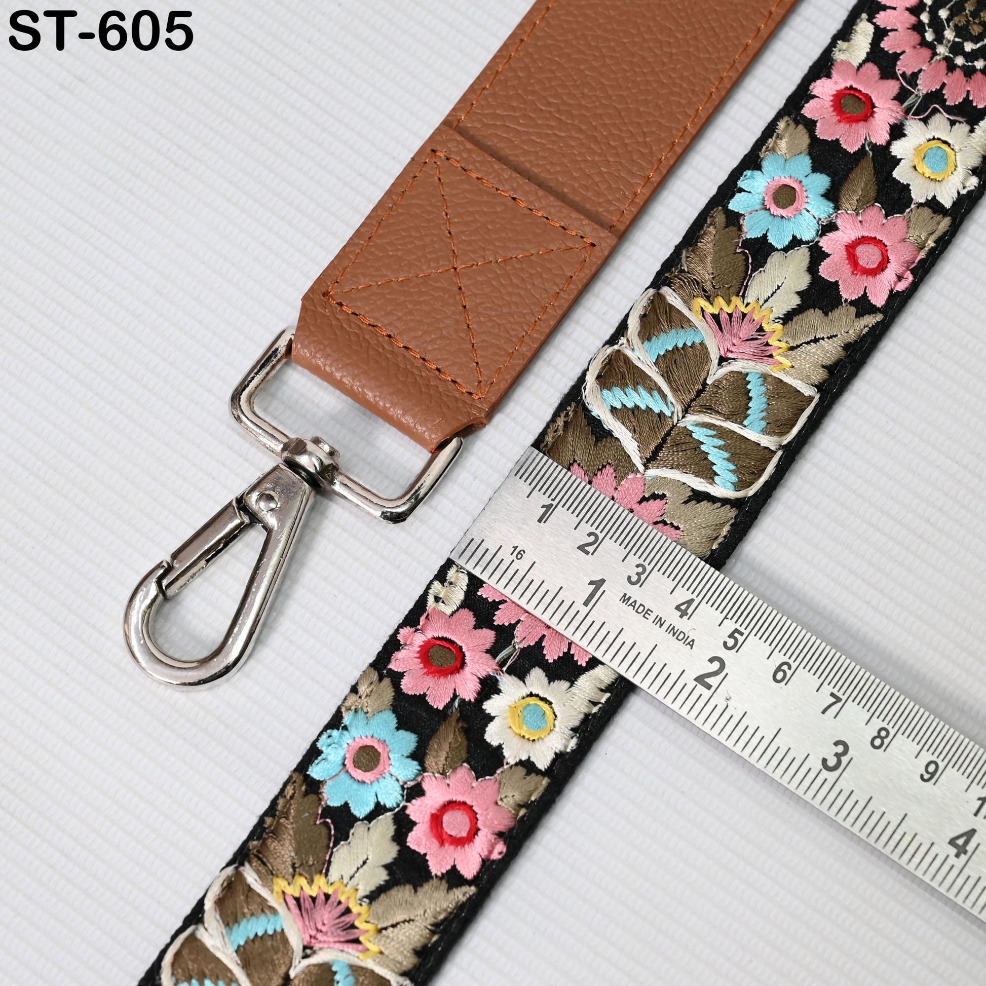 Replacement Leather Crossbody Strap Handbag Boho Bag Strap Camera Strap Purses Embroidery Brown Adjustable Strap Christmas Gift for Sister