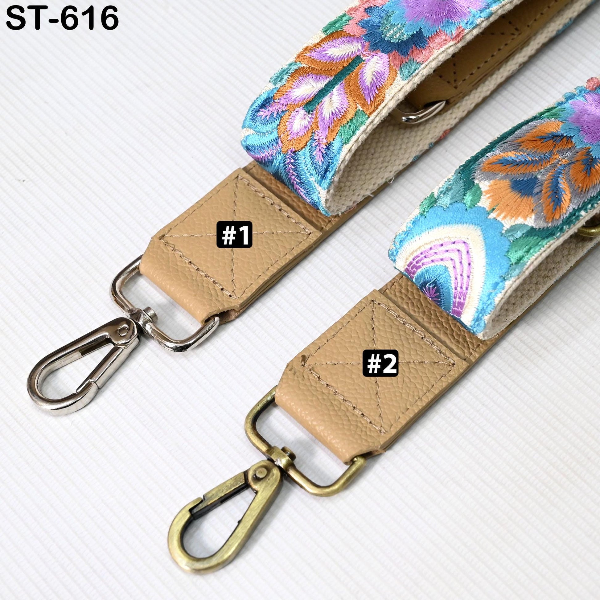 Replacement Leather Crossbody Strap Handbag Boho Bag Strap Camera Strap Purses Embroidery Pale Taupe Adjustable Strap Birthday Gift Father