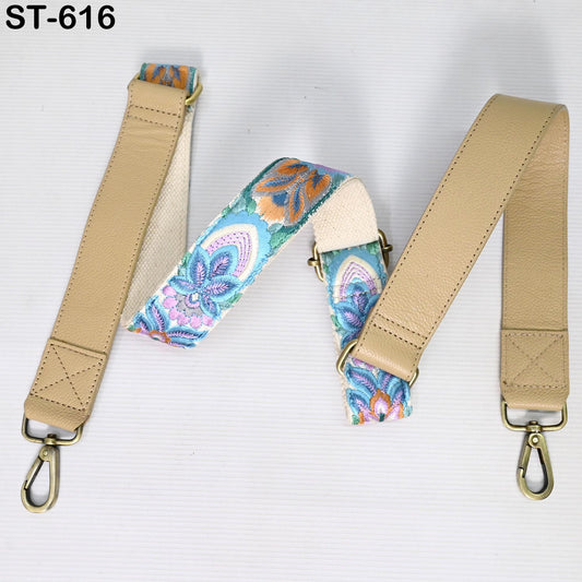 Replacement Leather Crossbody Strap Handbag Boho Bag Strap Camera Strap Purses Embroidery Pale Taupe Adjustable Strap Birthday Gift Father