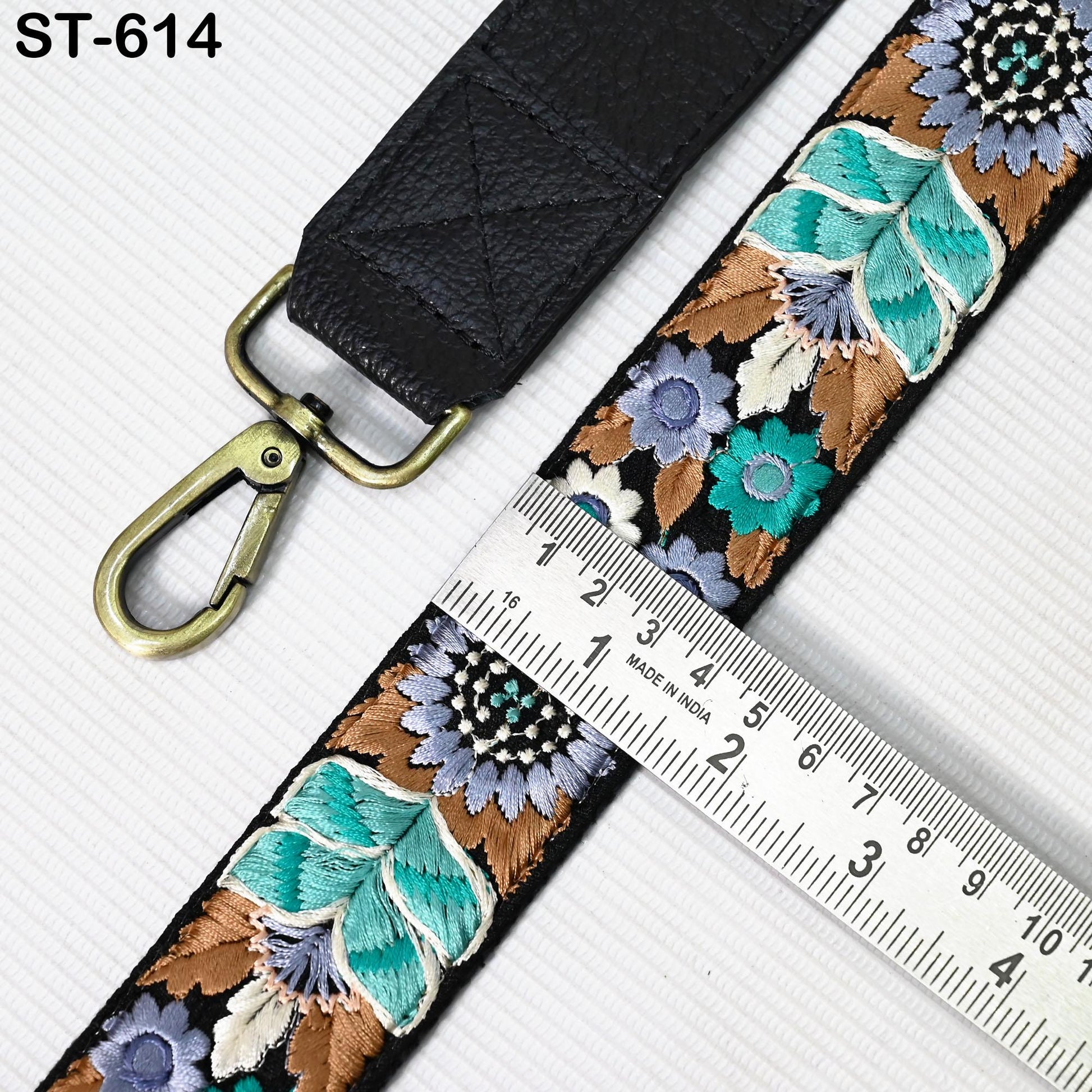 Crossbody Strap Replacement Black Leather Handbag Boho Messanger Bag Adjustable Strap Purses, Laptop Bags Embroidery Christmas Gift Mother