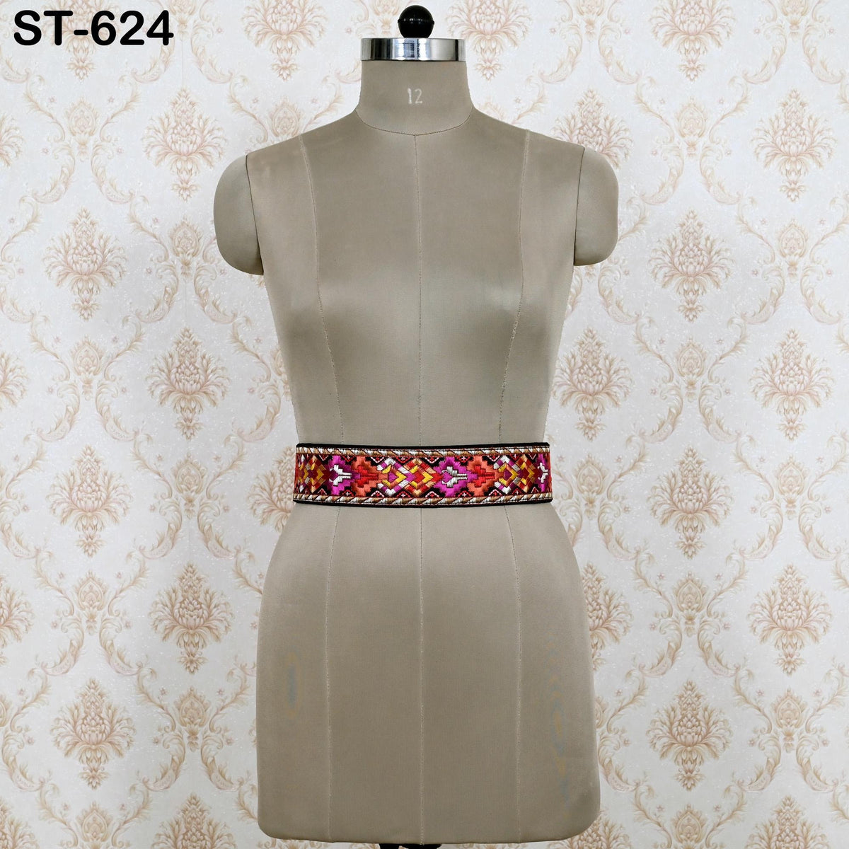 Reversible Embroidery Suede Leather Belt for Women, Bohemian Adjustable Obi Cinch Belt with Braided Ties, Wedding and Summer Dress Accessory