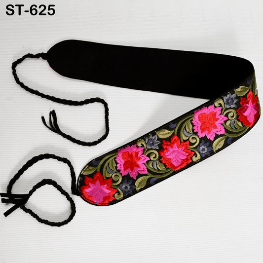 Bohemian Embroidery Suede Leather Belt for Women, Reversible Adjustable Ethnic Belt for Summer Wedding Dresses Unique Gift for Valentine's