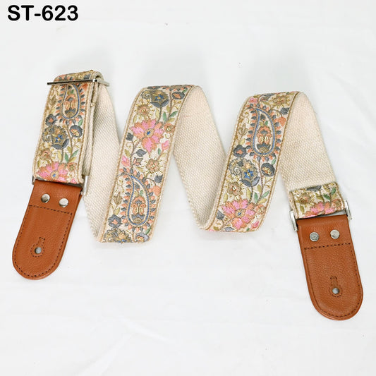 Adjustable Acoustic Guitar Strap Fender Electric Guitar Bass Leather Ukulele Boho Design Unique Blues Gift for Guitar Player Musician Friend