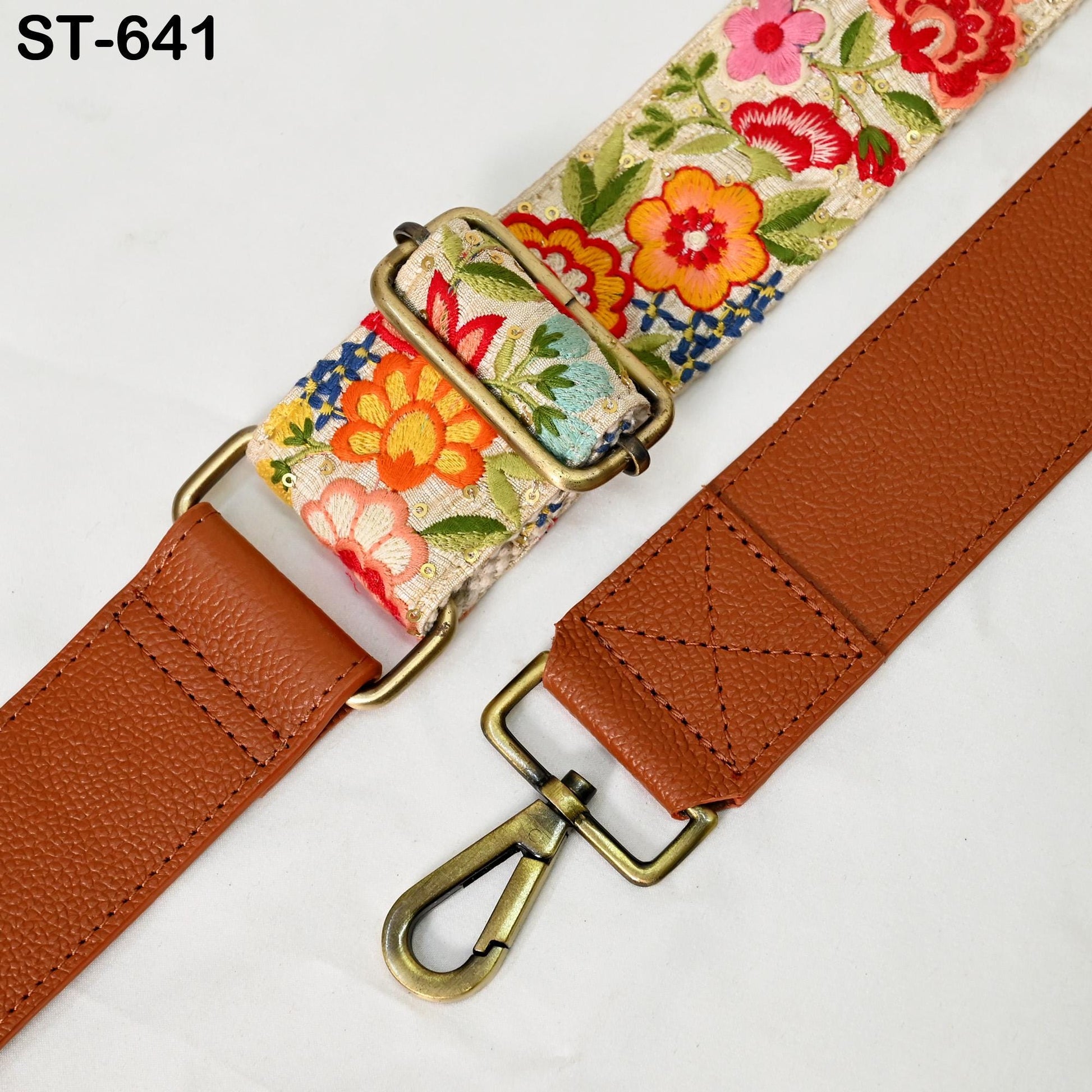 Replacement Strap Leather Handbag Boho Bag Camera Strap Crossbody Strap Purses Embroidery Adjustable Strap Brown Christmas Gift for Sister