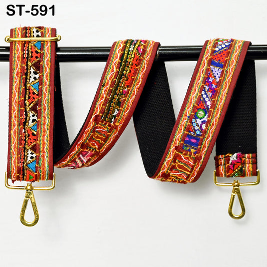 Kutch Embroidered Purse Strap Boho Crossbody Strap for Purses Handbag Bag Strap Embroidery Replacement Strap Boho Guitar Strap Gift for her