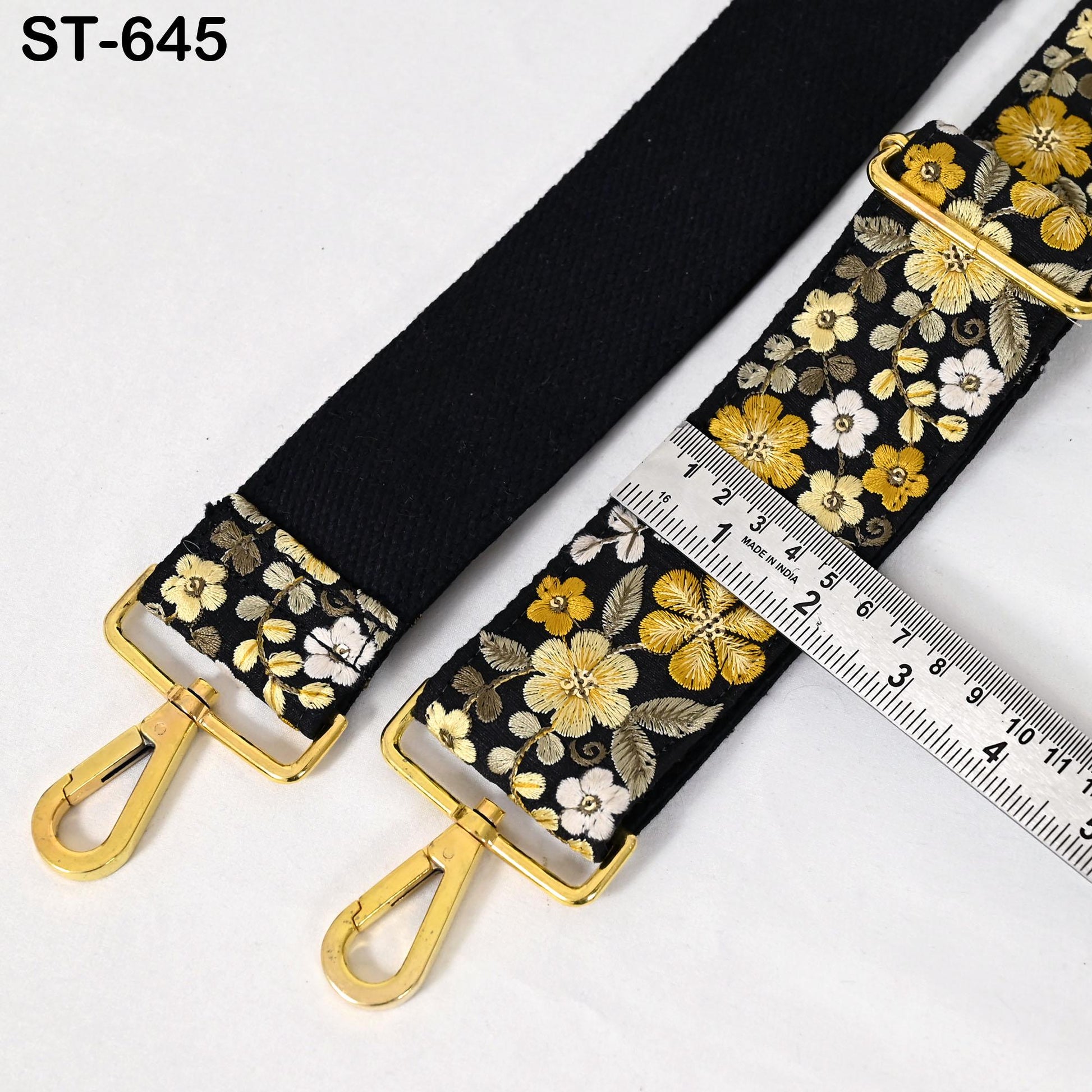 Yellow Embroidery Replacement Purse Strap Crossbody Strap for Purses Embroidered Boho Bag Strap Boho Guitar Strap Handbag Strap Gift for her