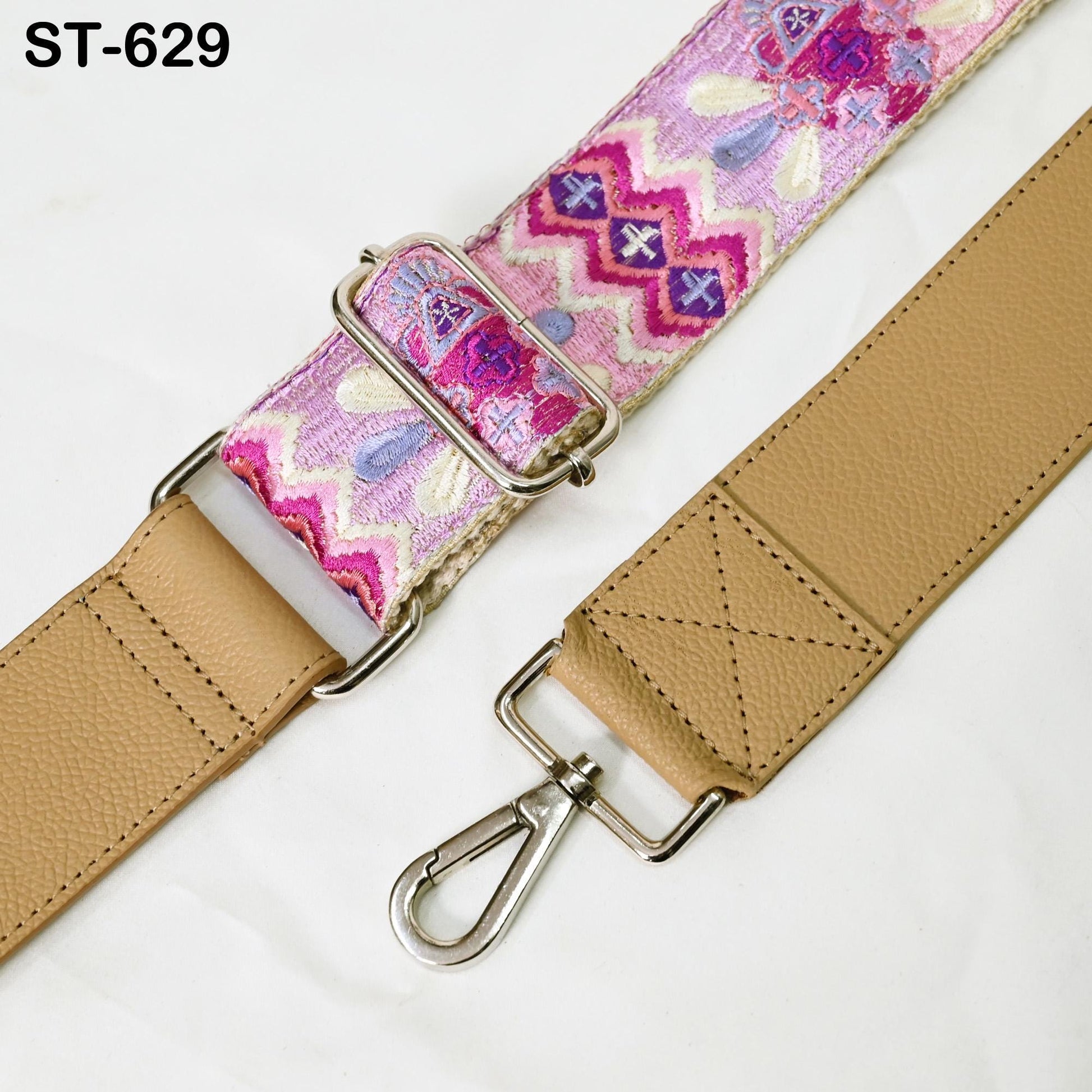 Replacement Strap Crossbody Leather Handbag Boho Bag Shoulder Strap Purses Embroidery Pale Taupe Adjustable Strap Christmas Gift for Sister