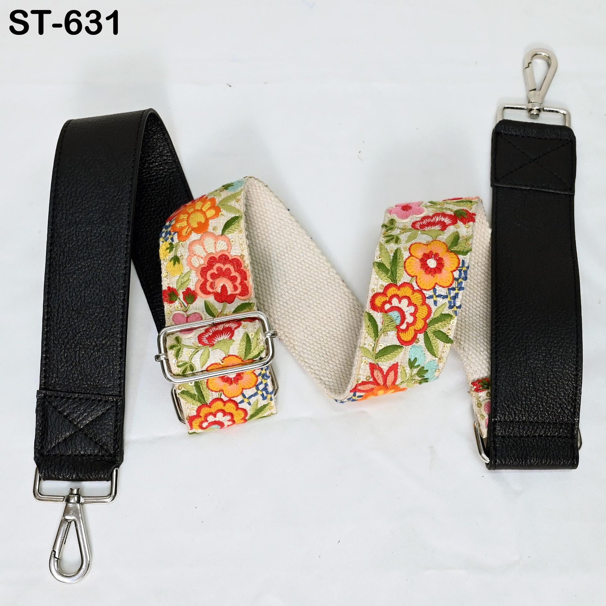 Replacement Leather Strap Handbag Boho Bag Camera Strap Crossbody Strap Purses Embroidery Adjustable Strap Black Christmas Gift for Wife