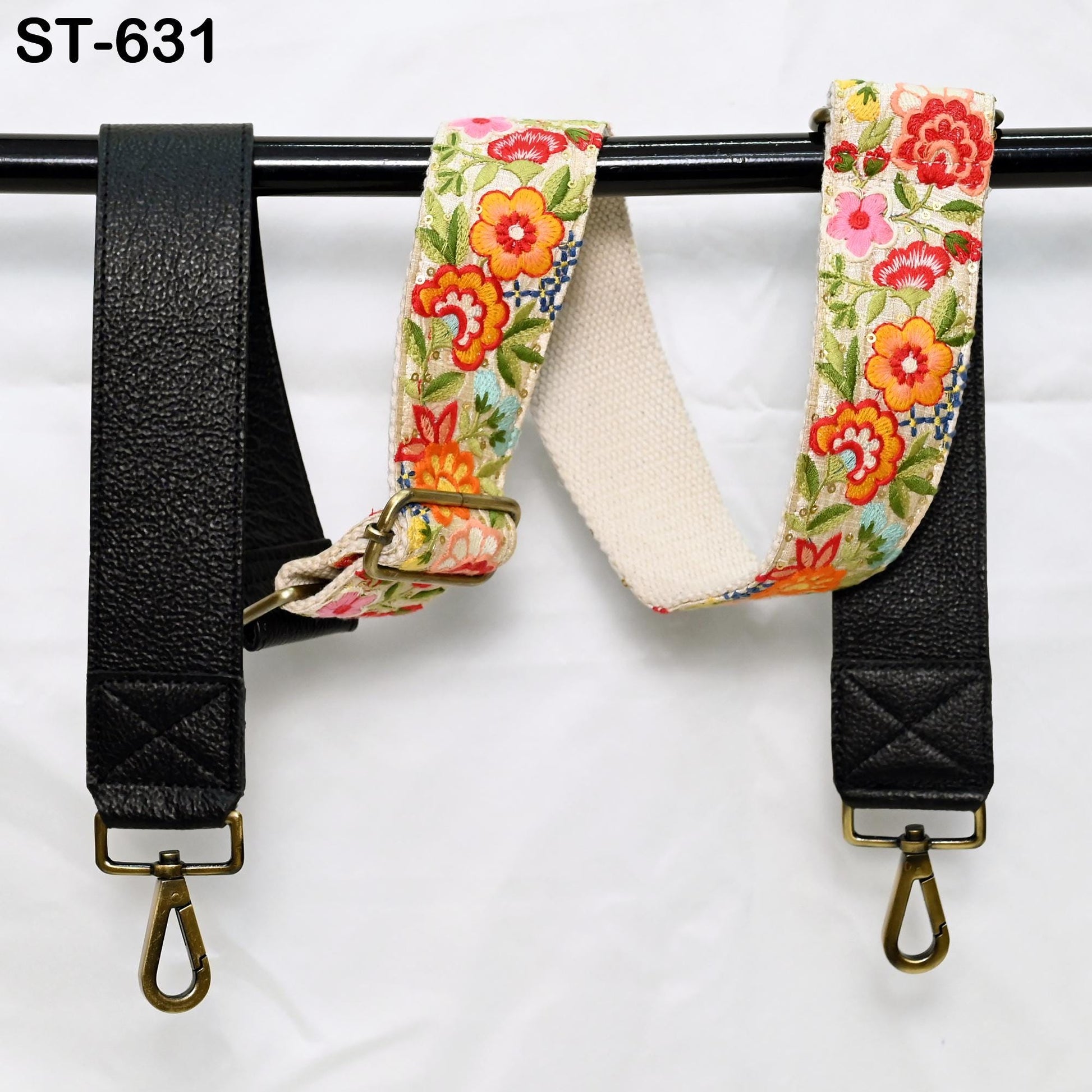 Replacement Leather Strap Handbag Boho Bag Camera Strap Crossbody Strap Purses Embroidery Adjustable Strap Black Christmas Gift for Wife