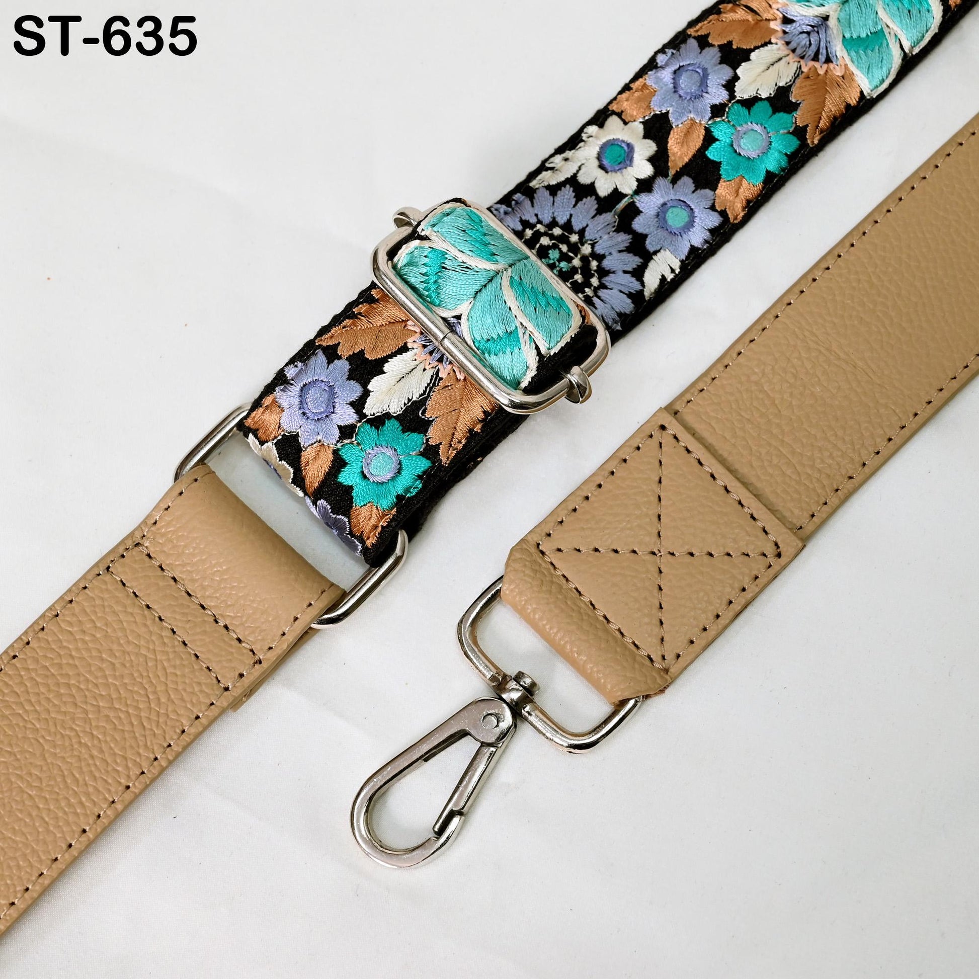 Replacement Strap Leather Handbag Boho Bag Crossbody Strap Adjustable Gift for Sister Camera Shoulder Strap Purses Embroidery Pale Taupe