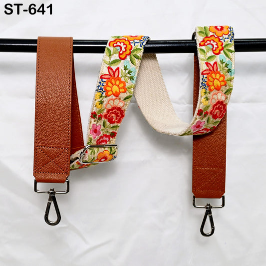 Replacement Strap Leather Handbag Boho Bag Camera Strap Crossbody Strap Purses Embroidery Adjustable Strap Brown Christmas Gift for Sister