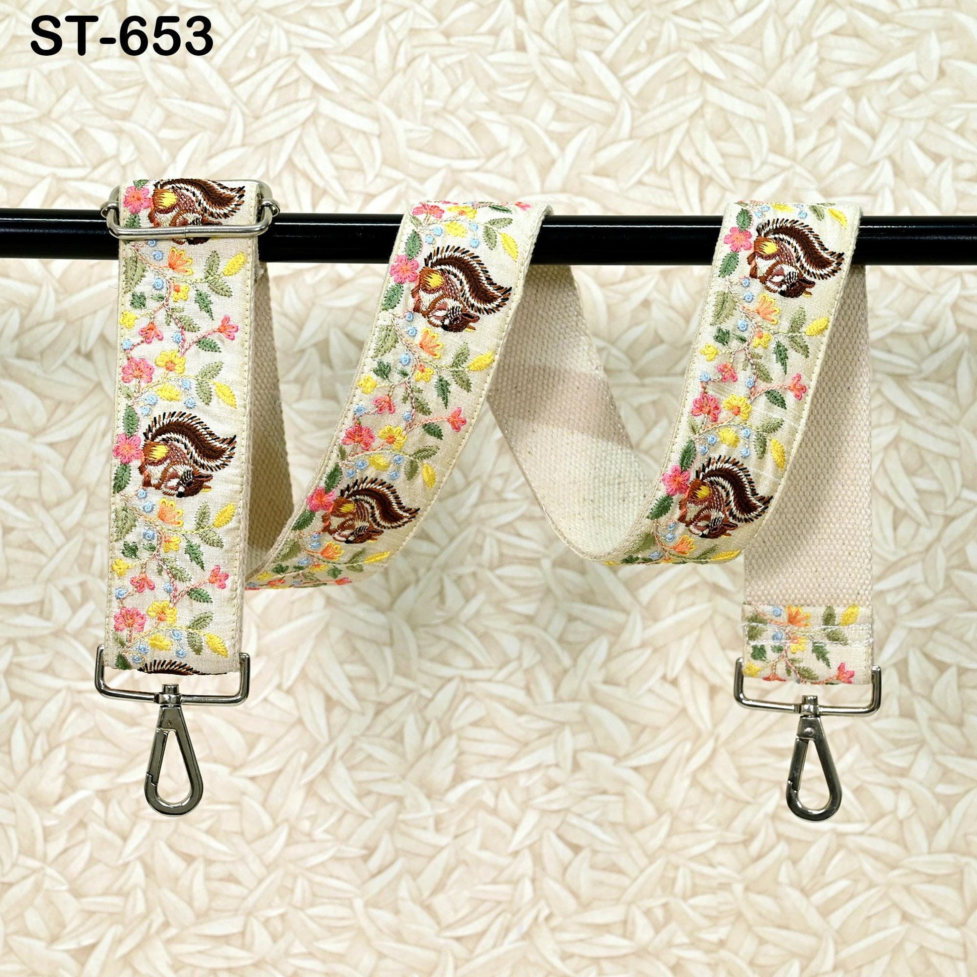 Embroidered Purse Strap Crossbody Strap for Purses Handbag Messenger Bags Strap Embroidery Replacement Straps Boho Guitar Strap Gift Friend