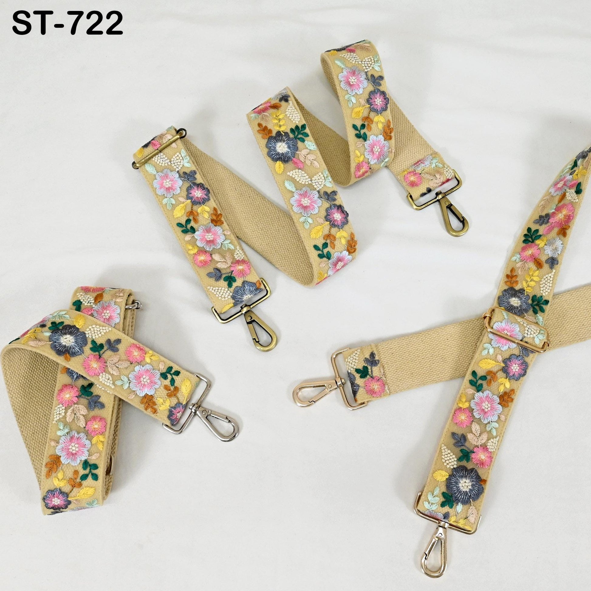 Embroidered Canvas Bag Strap Purse Strap Messenger Crossbody Strap for Purses Handbag Embroidery Replacement Strap Boho Guitar Strap Gift