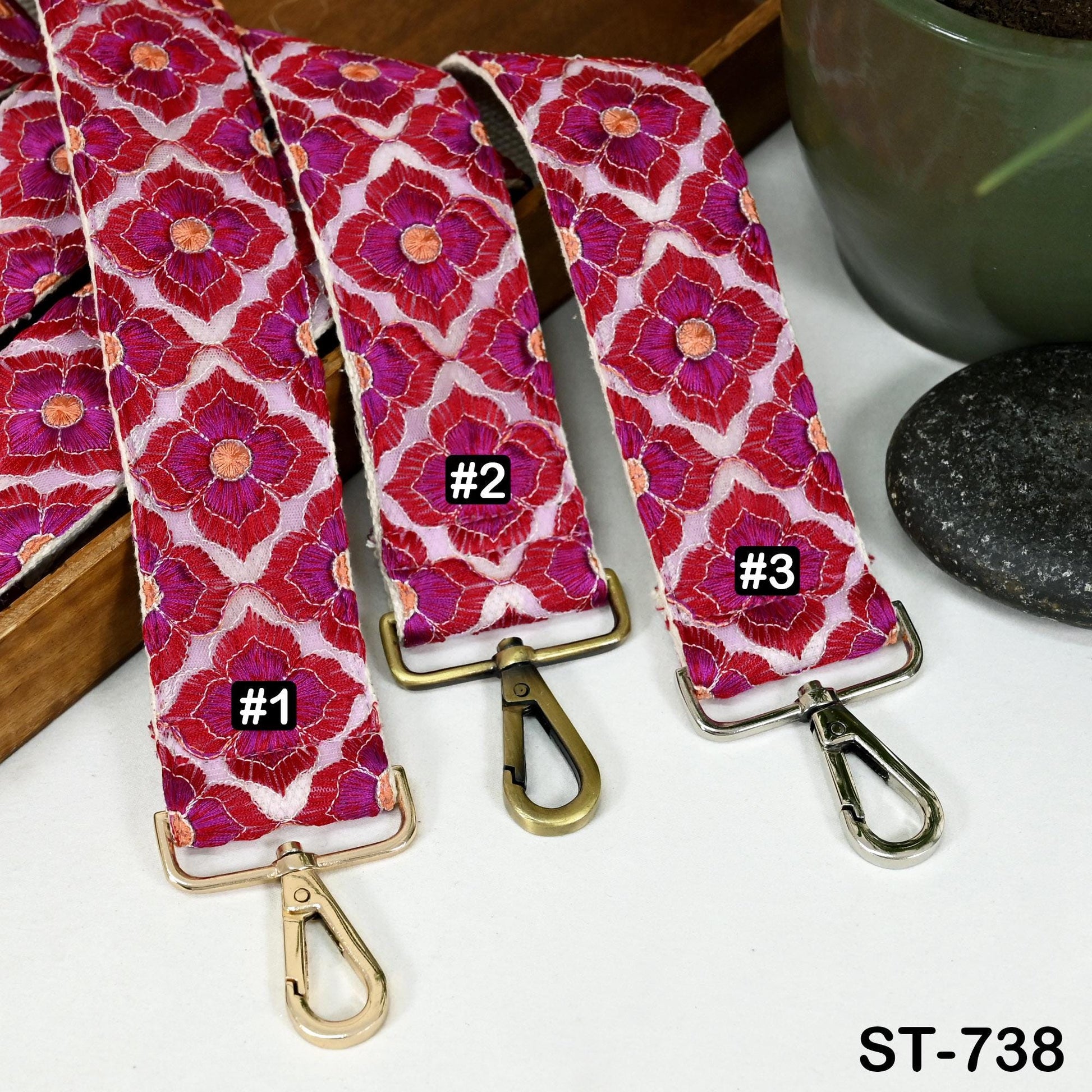 Embroidered Messenger Bag Strap Crossbody Strap for Purses Handbag Bag Strap Floral Embroidery Replacement Guitar Strap Gift Girlfriend, Mom