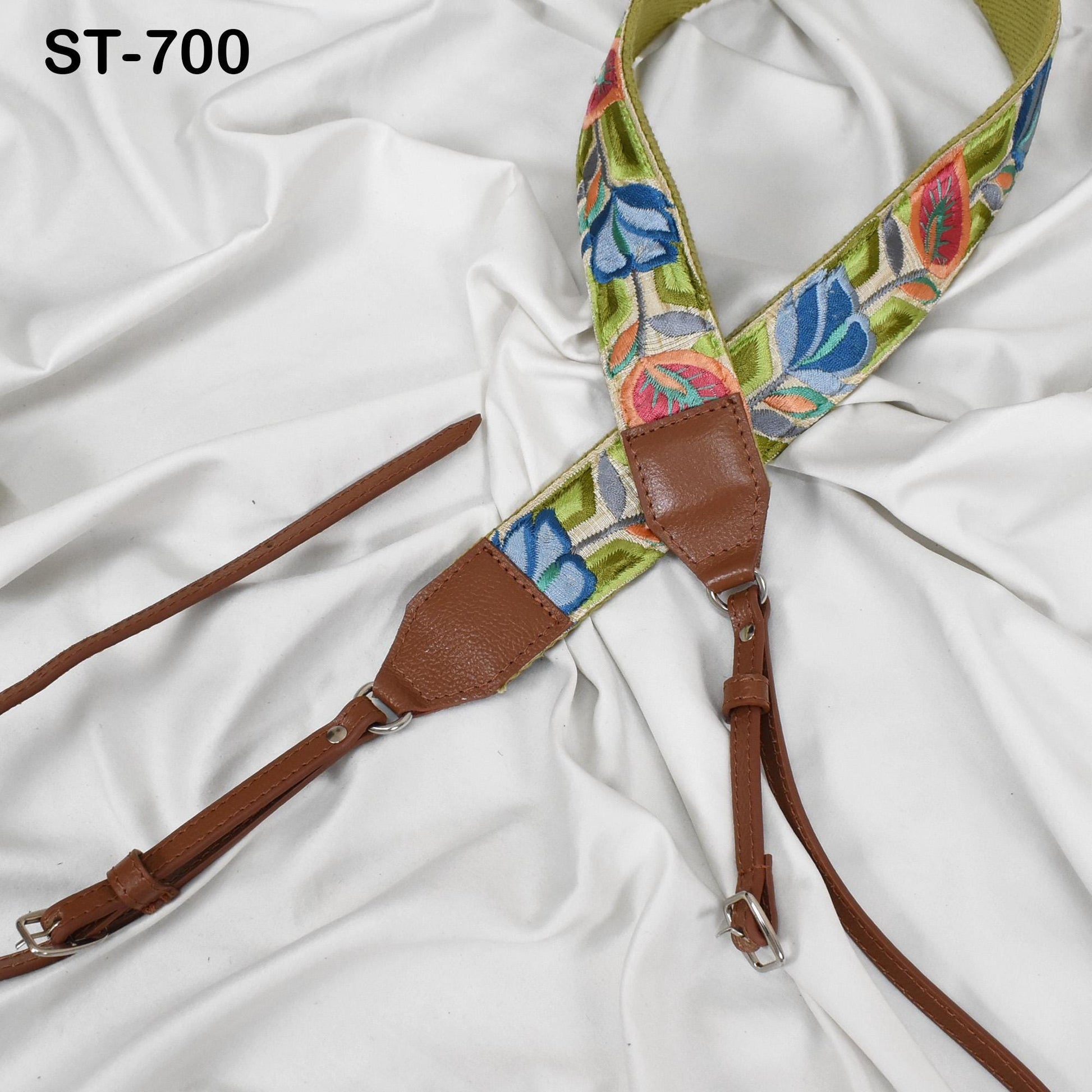 Brown Leather Camera Strap Replacement Adjustable Embroidery Shoulder or Neck strap DSLR Camera Accessories Gift for Father Photographers