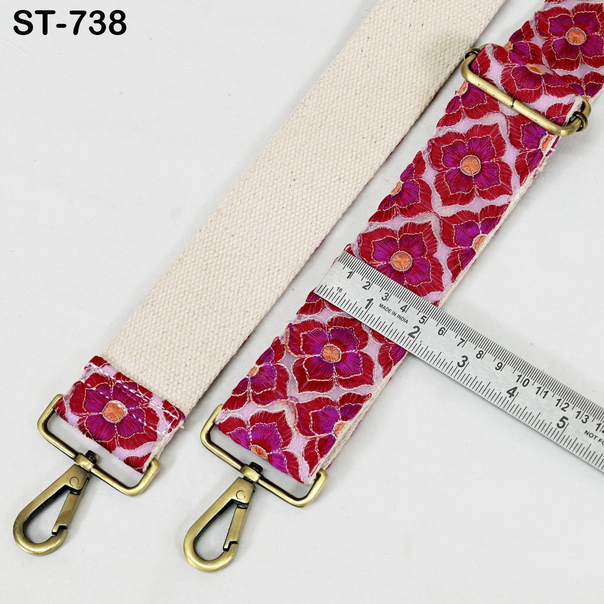 Embroidered Messenger Bag Strap Crossbody Strap for Purses Handbag Bag Strap Floral Embroidery Replacement Guitar Strap Gift Girlfriend, Mom