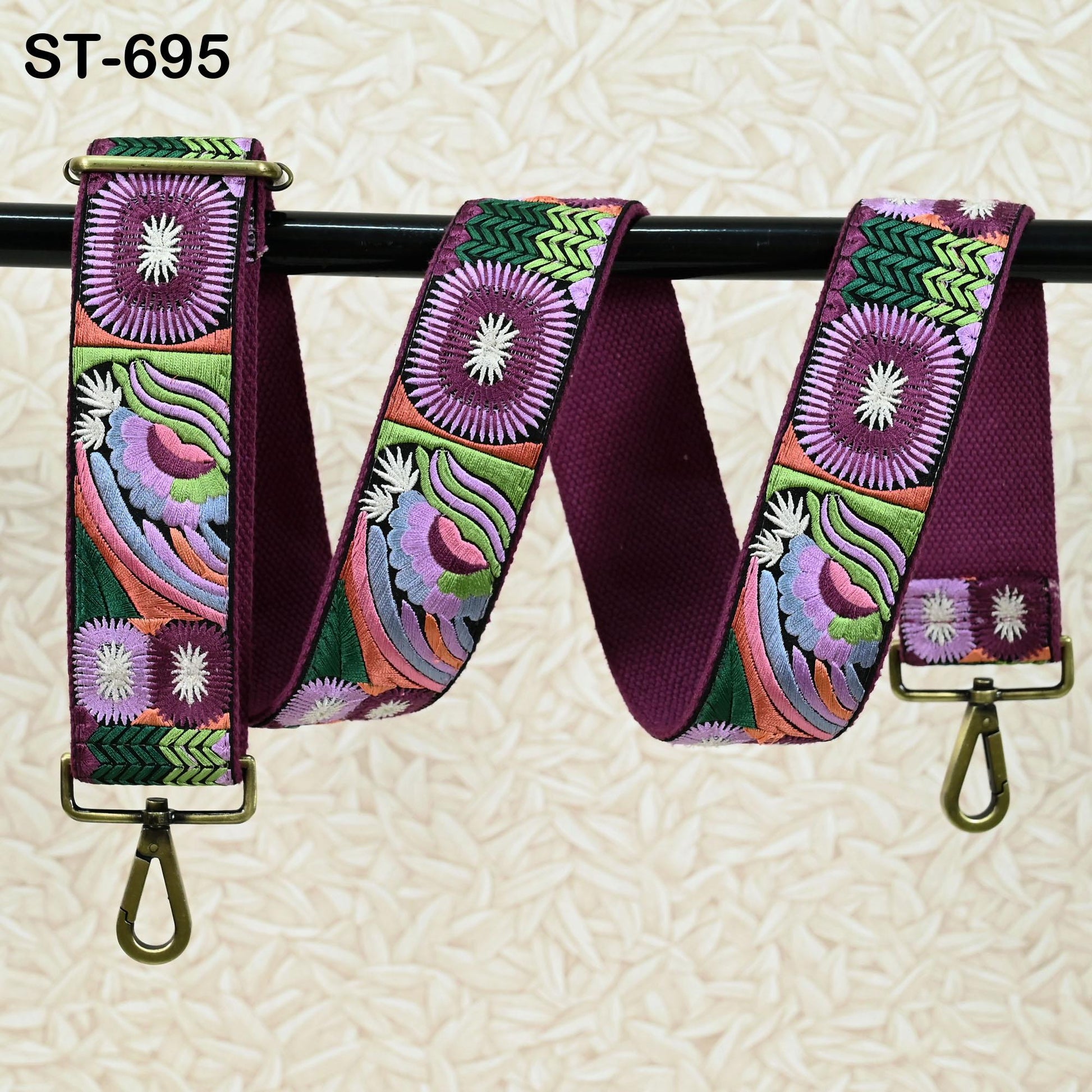 Adjustable Handbag Boho Bag Strap Embroidered Camera Strap Crossbody Strap for Purses Embroidery Replacement Guitar Strap Gift for Daughter