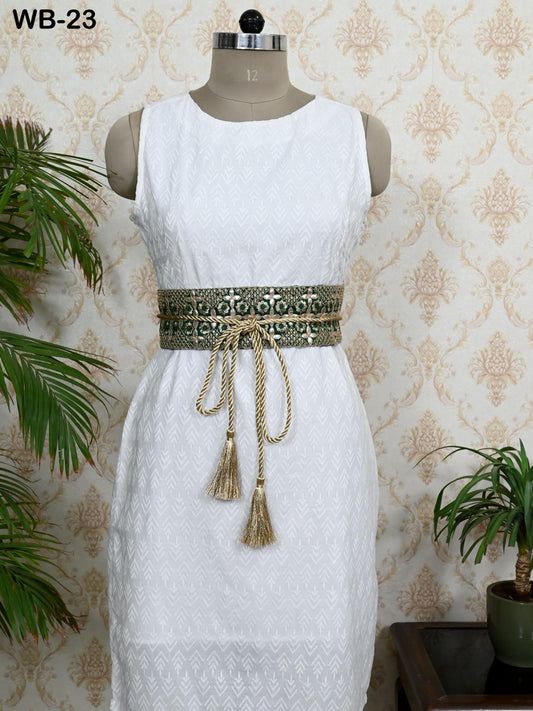 Reversible Embroidery Fabric Belt Green Obi Wrap Women Sash Belt Adjustable Bohemian Ethnic Customize Summer Wedding Dress Gift for Sister