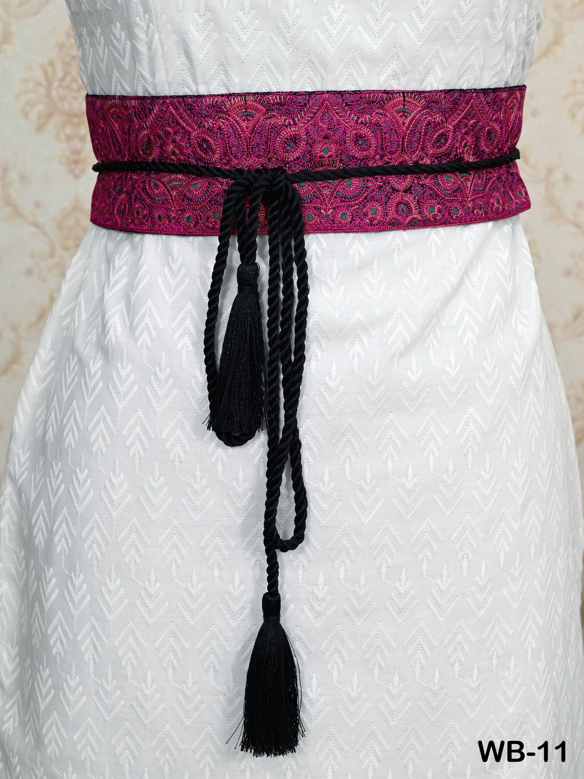 Reversible Obi Wrap Sash Belt Embroidered Waist Belt Women Adjustable Bohemian Ethnic Customize Summer Wedding Dresses Unique Gift for Wife