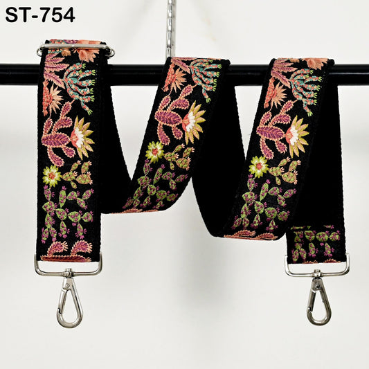 Embroidered Purse Strap Crossbody Strap for Purses Handbag Boho Bag Strap Cactus Embroidery Replacement Strap Boho Guitar Strap Gift for Mom