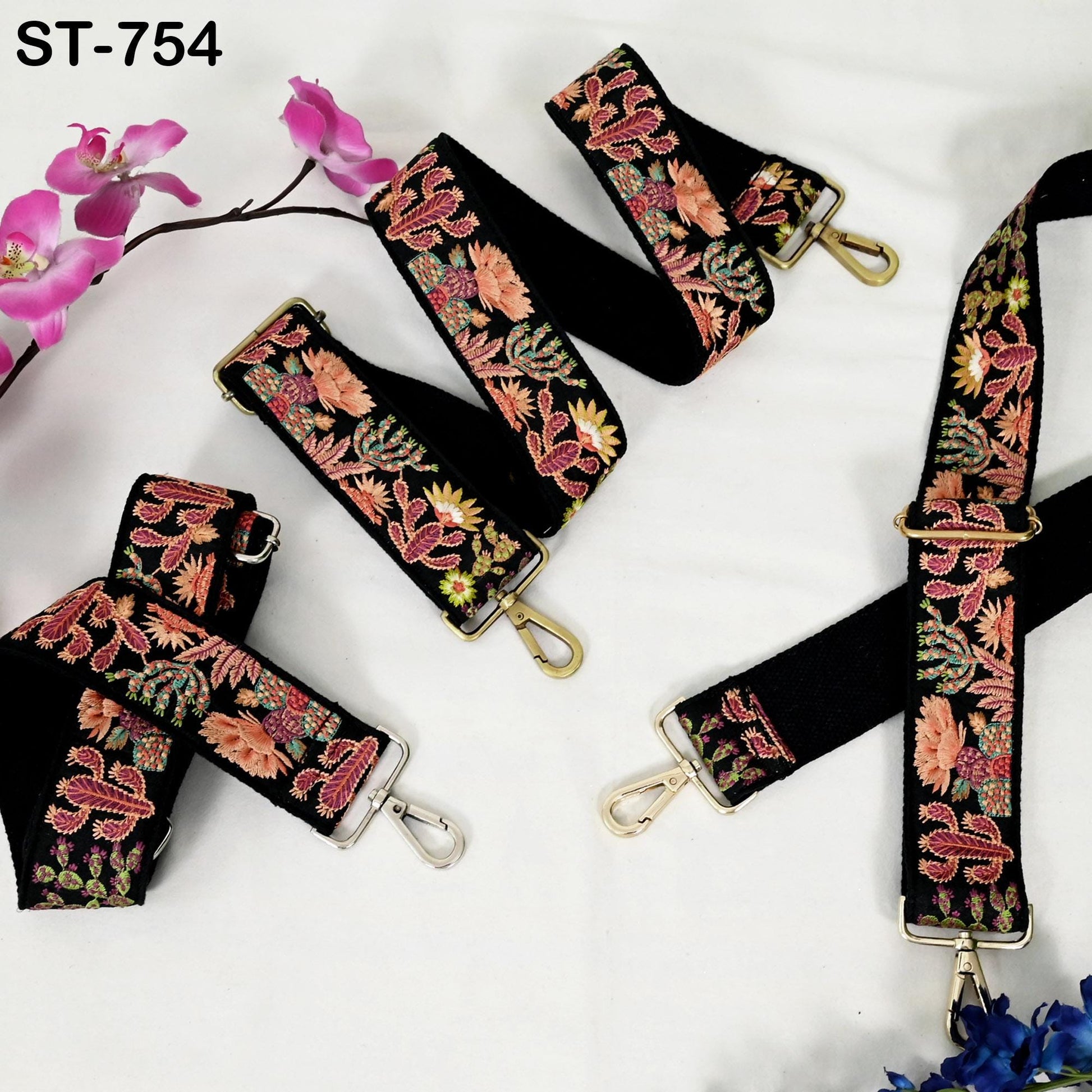 Embroidered Purse Strap Crossbody Strap for Purses Handbag Boho Bag Strap Cactus Embroidery Replacement Strap Boho Guitar Strap Gift for Mom