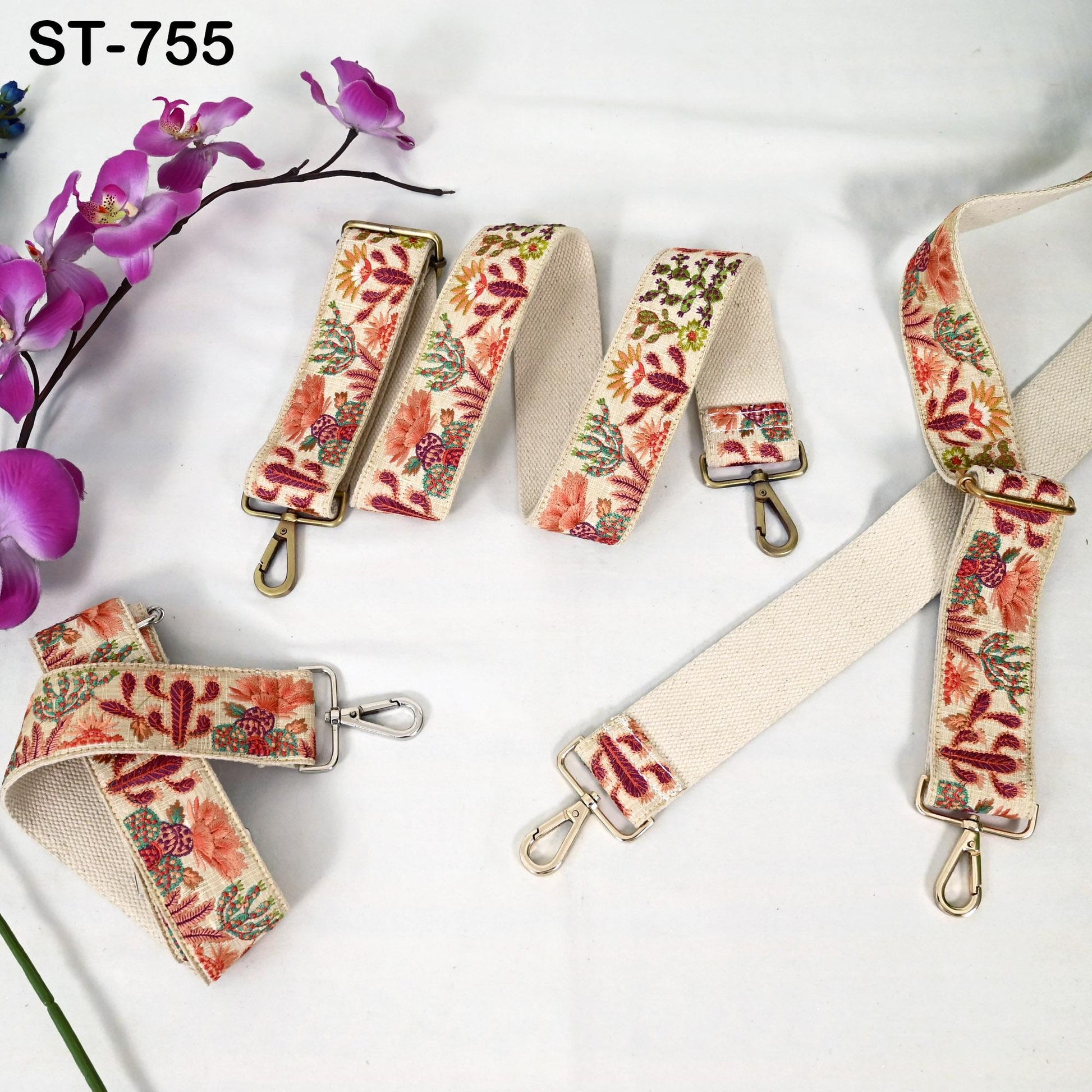 Embroidered Purse Strap Crossbody Strap for Purses Handbag Boho Bag Strap Cactus Embroidery Replacement Strap Boho Guitar Strap Gift for Mom