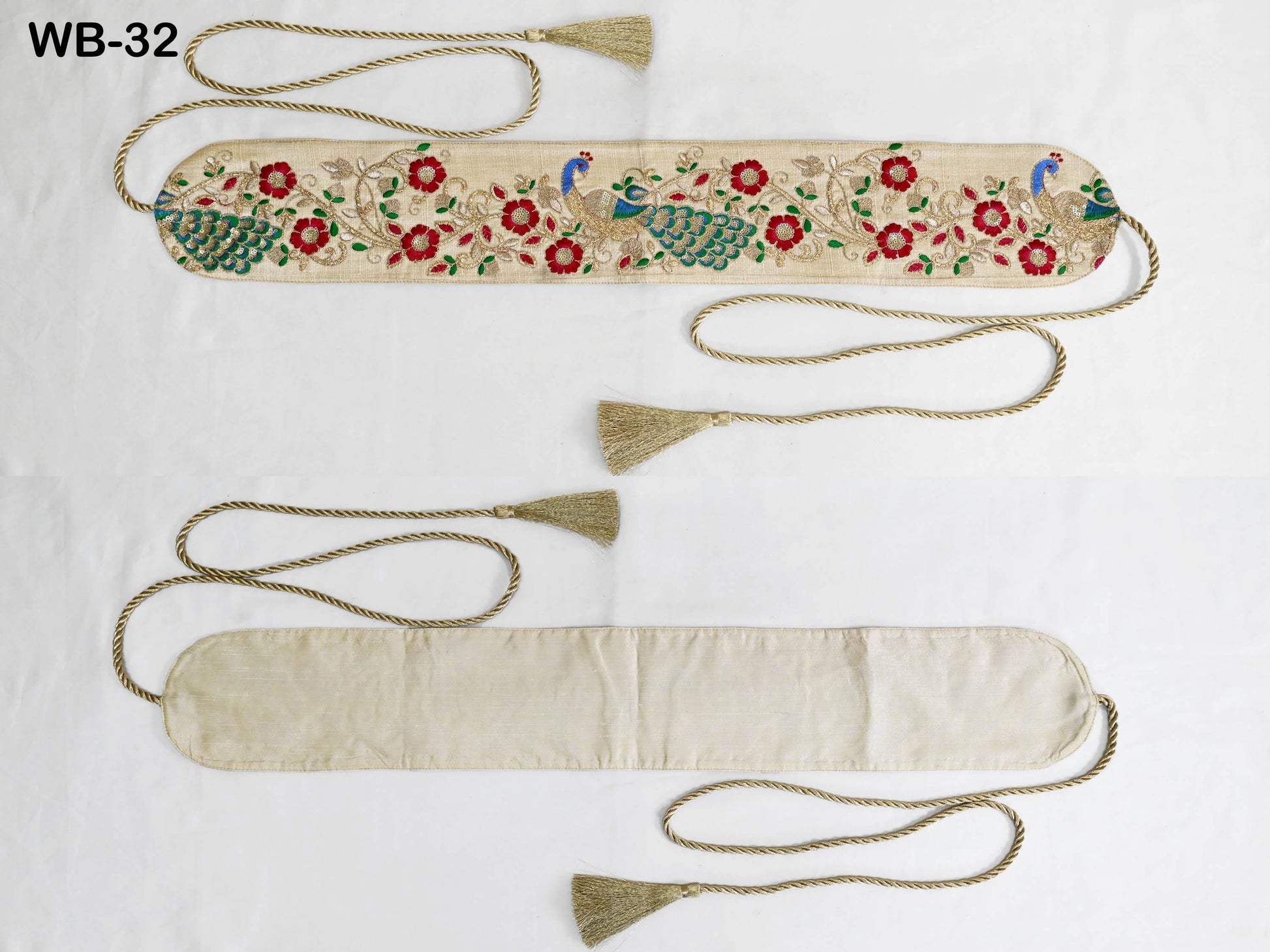 Reversible Embroidery Fabric Belt Ivory Obi Wrap Women Sash Belt Adjustable Bohemian Ethnic Customized Summer Wedding Dress Gift for Sister