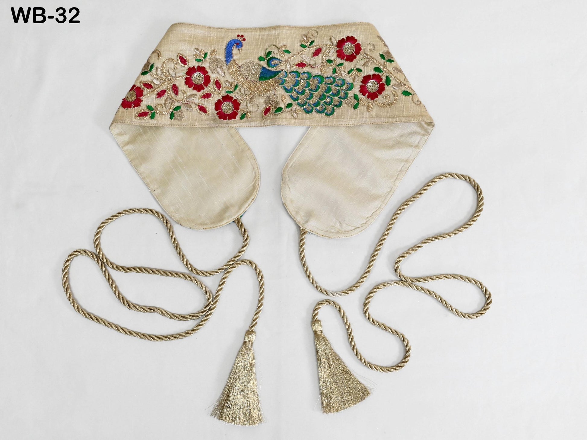 Reversible Embroidery Fabric Belt Ivory Obi Wrap Women Sash Belt Adjustable Bohemian Ethnic Customized Summer Wedding Dress Gift for Sister