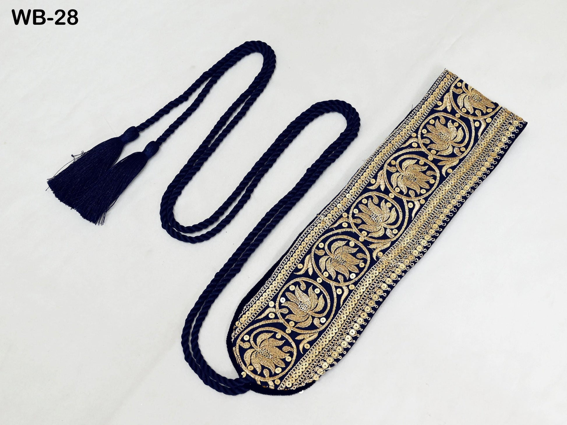 Reversible Embroidery Fabric Belt Gold Obi Wrap Women Sash Belt Adjustable Bohemian Ethnic Customize Summer Wedding Dress Gift for Friend