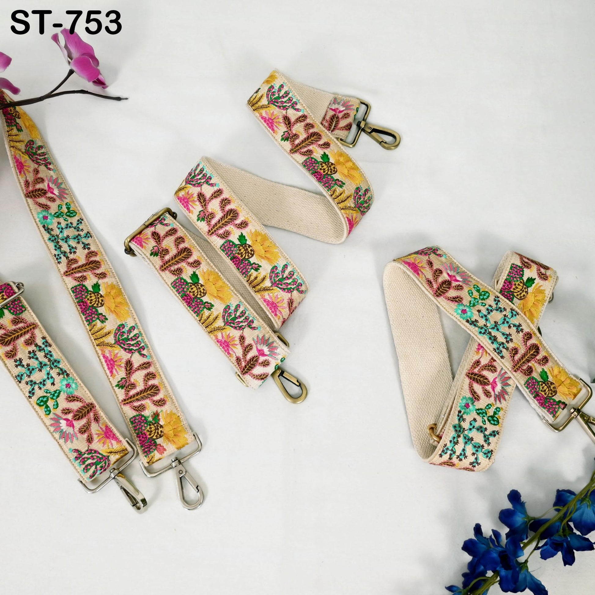 Embroidered Purse Strap Crossbody Strap for Purses Handbag Boho Bag Strap Cactus Embroidery Replacement Strap Boho Guitar Strap Gift for Mom