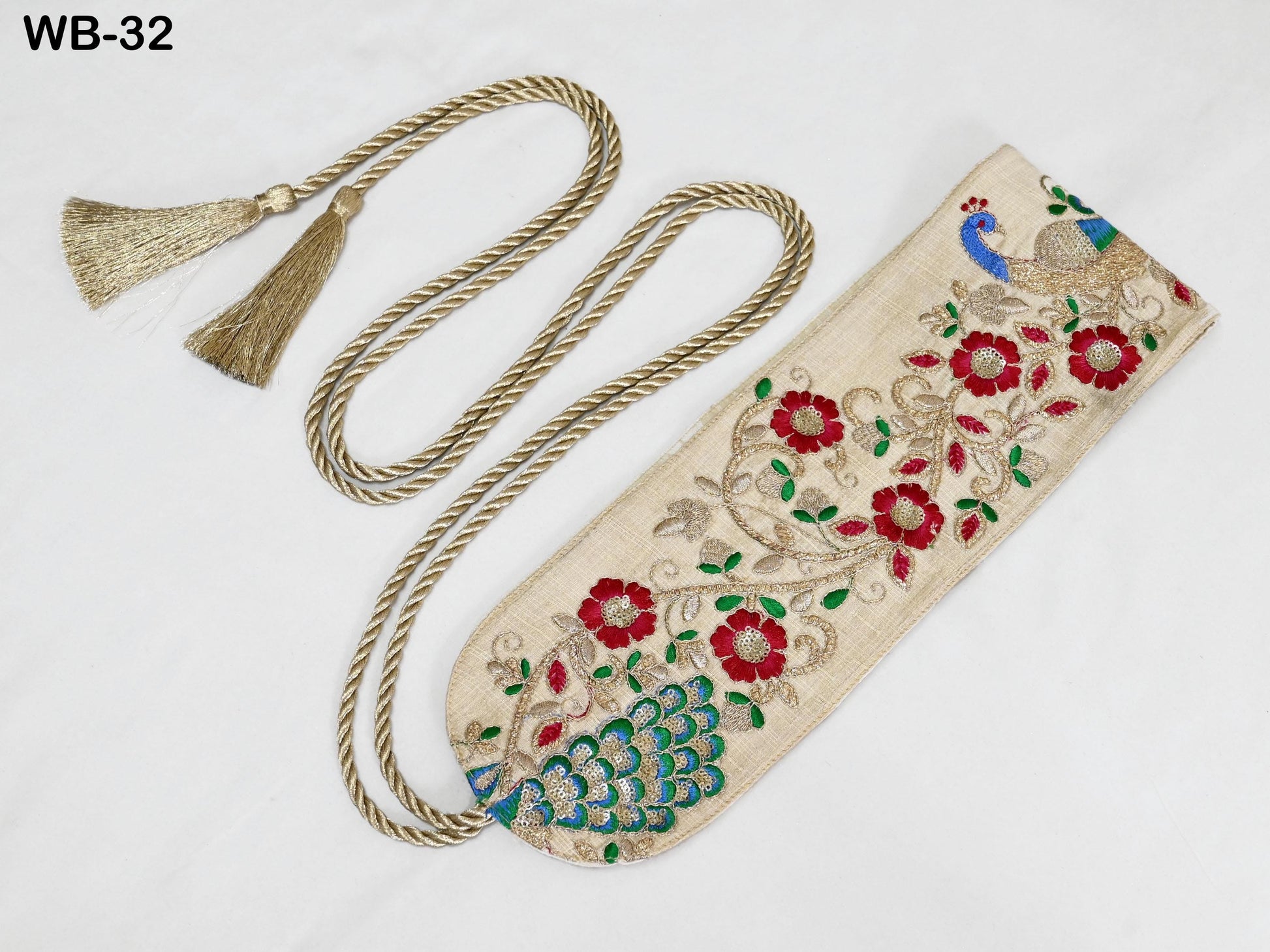 Reversible Embroidery Fabric Belt Ivory Obi Wrap Women Sash Belt Adjustable Bohemian Ethnic Customized Summer Wedding Dress Gift for Sister