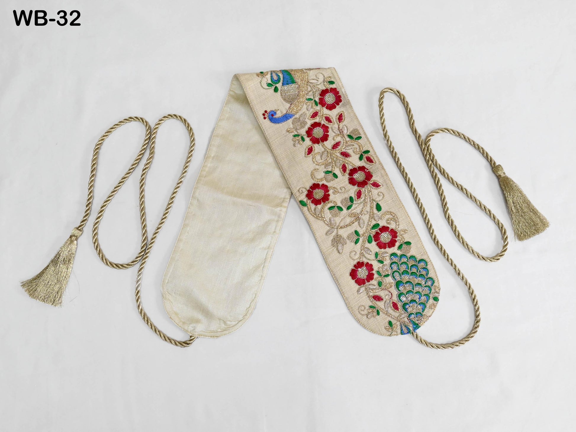 Reversible Embroidery Fabric Belt Ivory Obi Wrap Women Sash Belt Adjustable Bohemian Ethnic Customized Summer Wedding Dress Gift for Sister