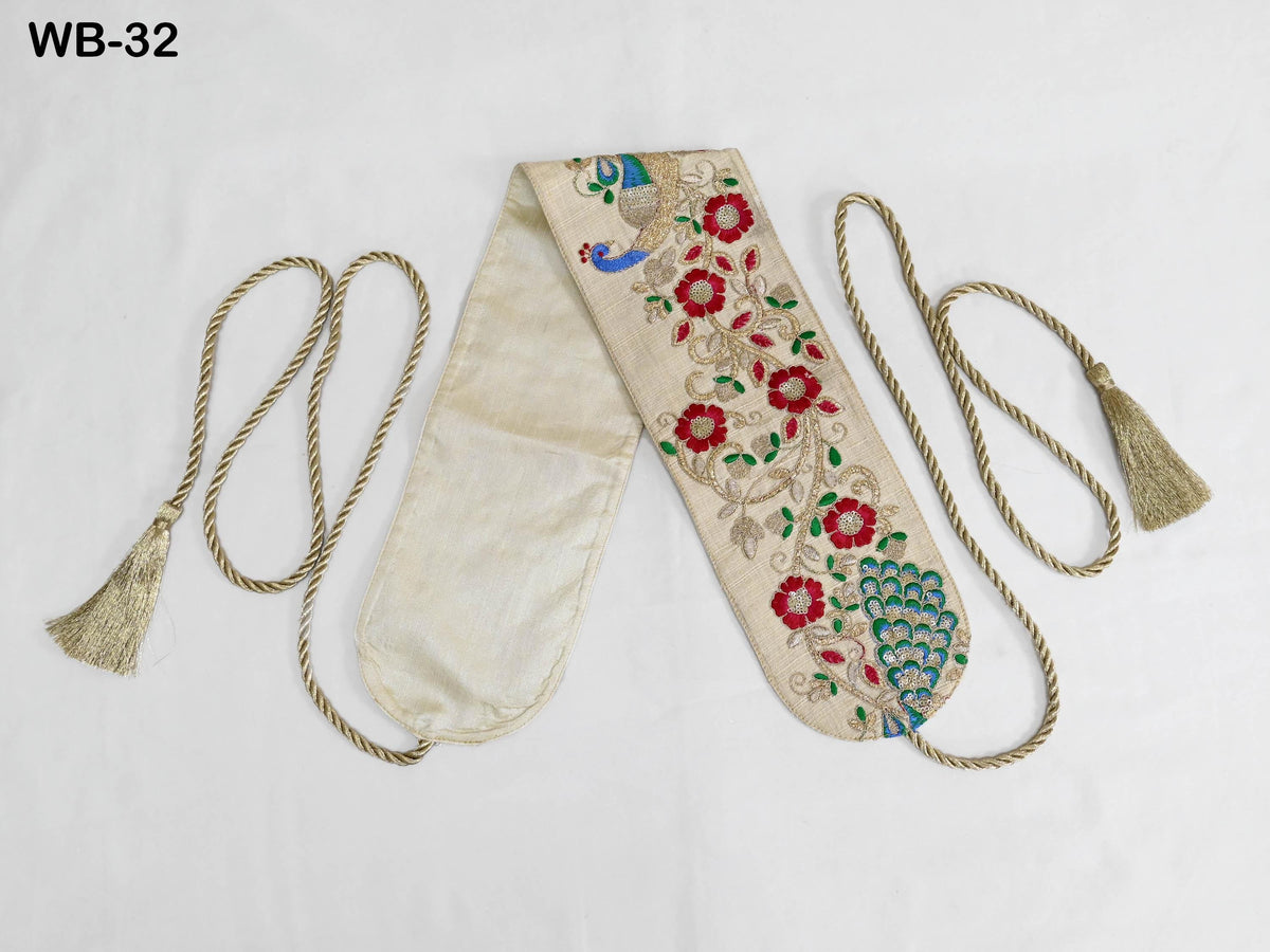 Reversible Embroidery Fabric Belt Ivory Obi Wrap Women Sash Belt Adjustable Bohemian Ethnic Customized Summer Wedding Dress Gift for Sister