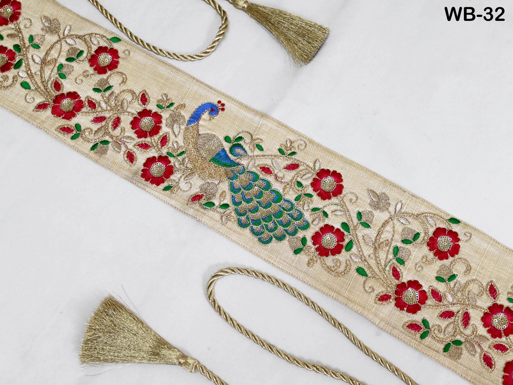 Reversible Embroidery Fabric Belt Ivory Obi Wrap Women Sash Belt Adjustable Bohemian Ethnic Customized Summer Wedding Dress Gift for Sister