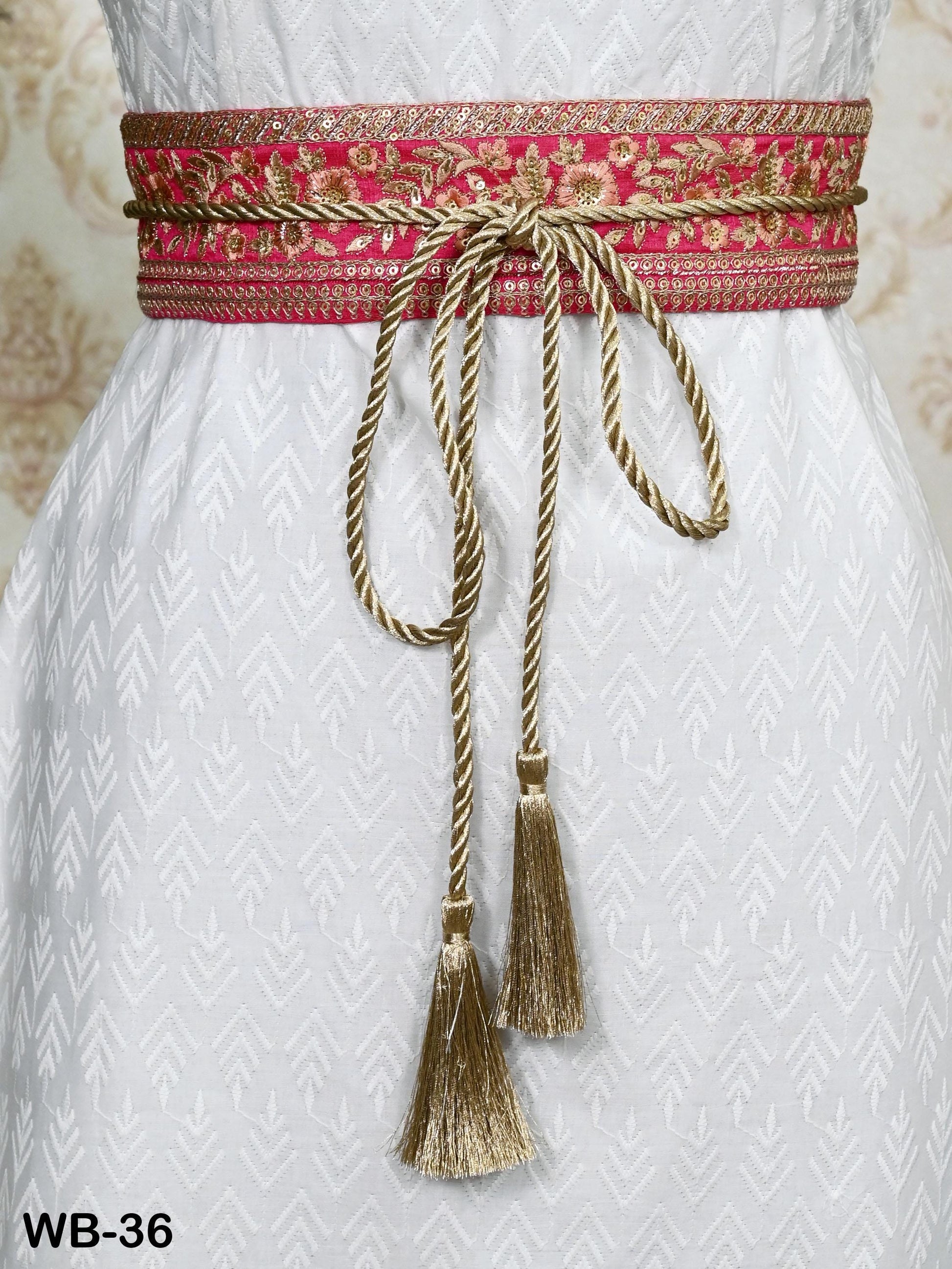 Reversible Embroidery Fabric Belt Obi Wrap Sash Belt Women Adjustable Bohemian Ethnic Customize Summer Wedding Dresses Unique Gift for Mom